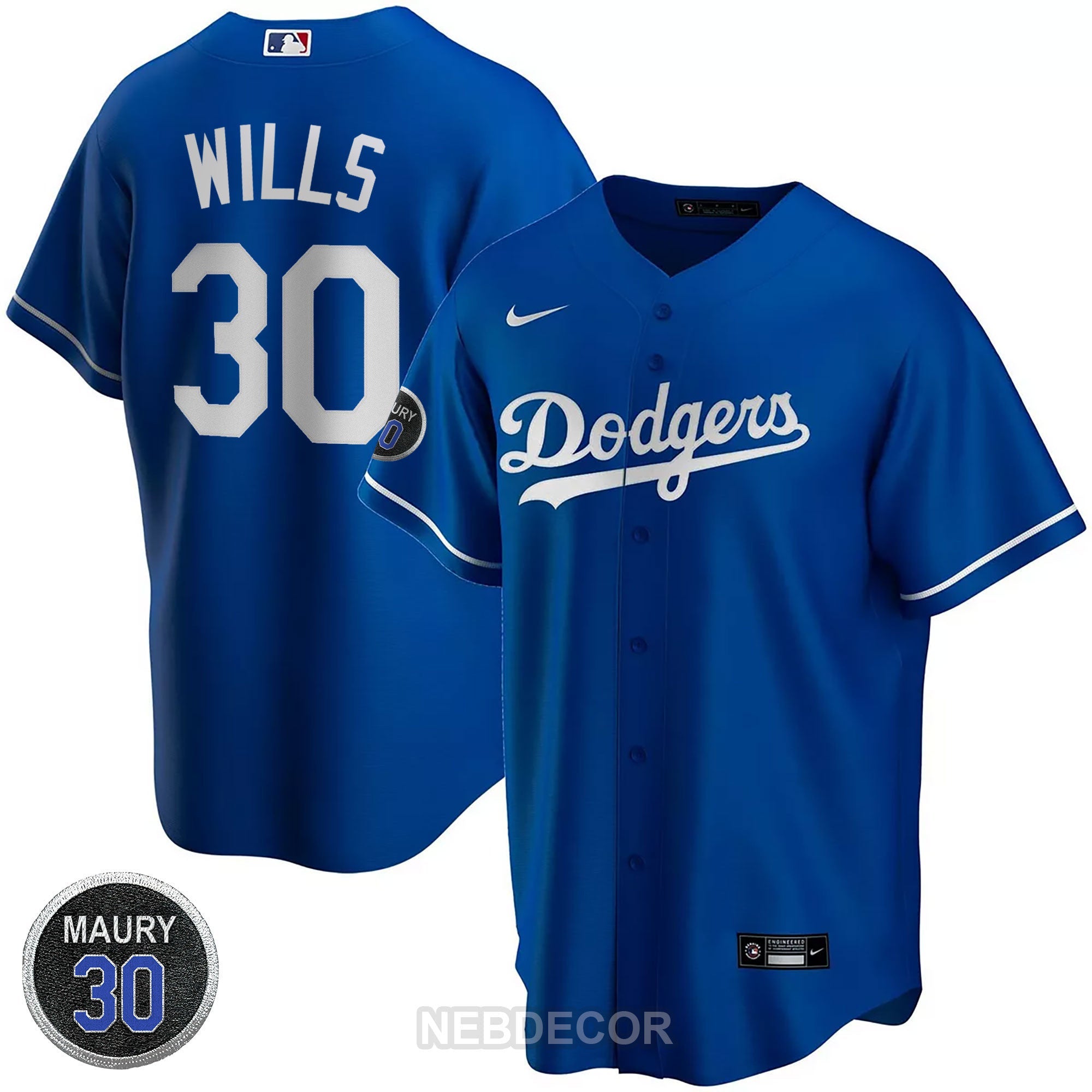Los Angeles Maury Wills Patch Jersey Collection