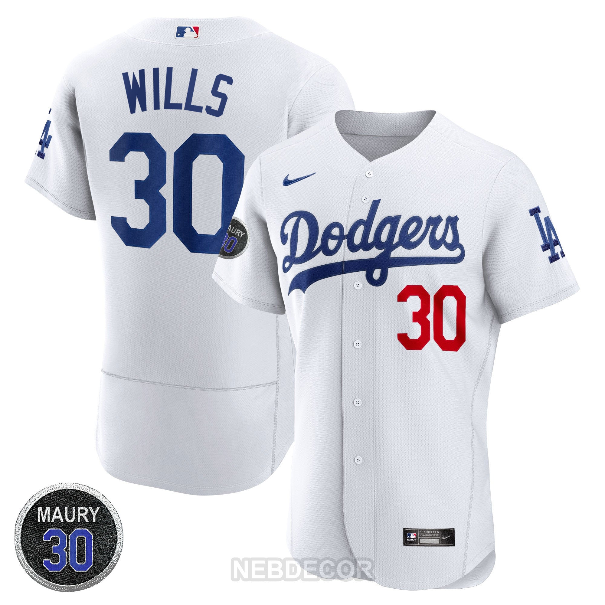 Los Angeles Maury Wills Patch Jersey Collection