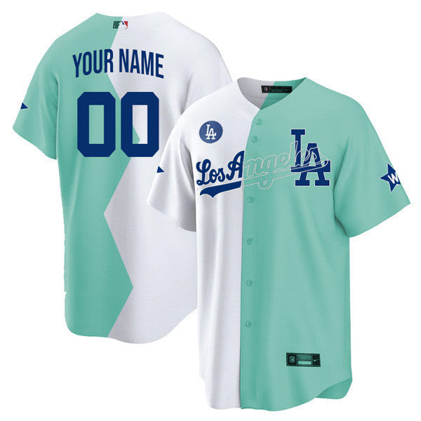Los Angeles White Green 2022 All-Star Celebrity Softball Game Split Custom Name and Number Jersey