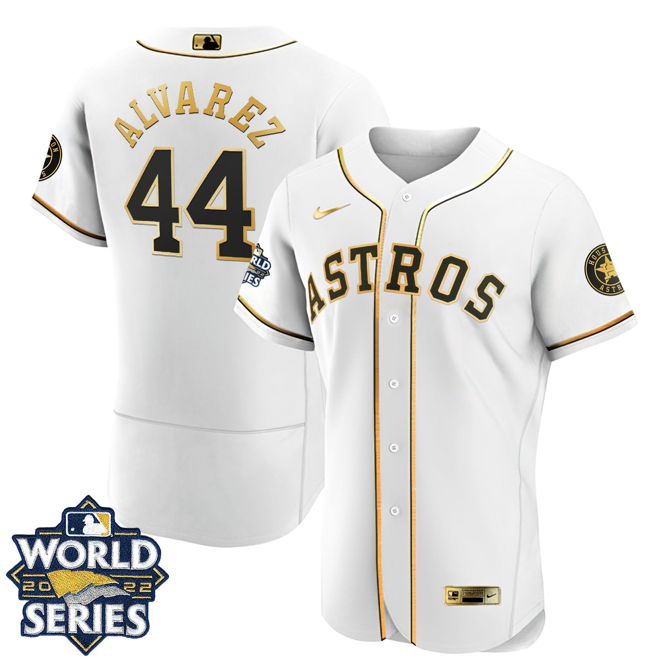 Houston Flex Base White Gold 2022 World Series Jersey