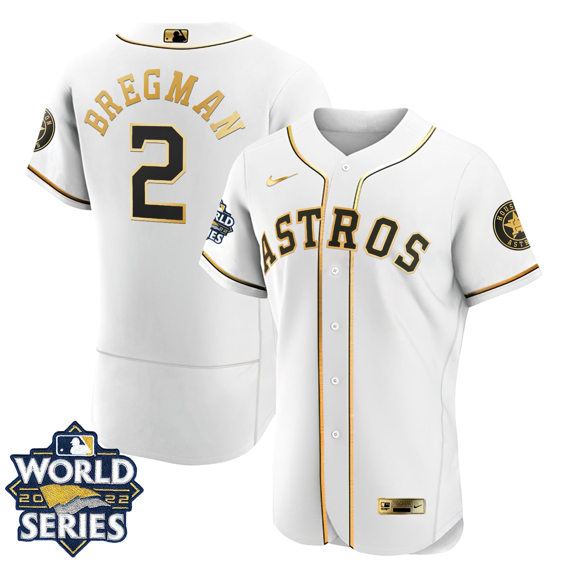 Houston Flex Base White Gold 2022 World Series Jersey