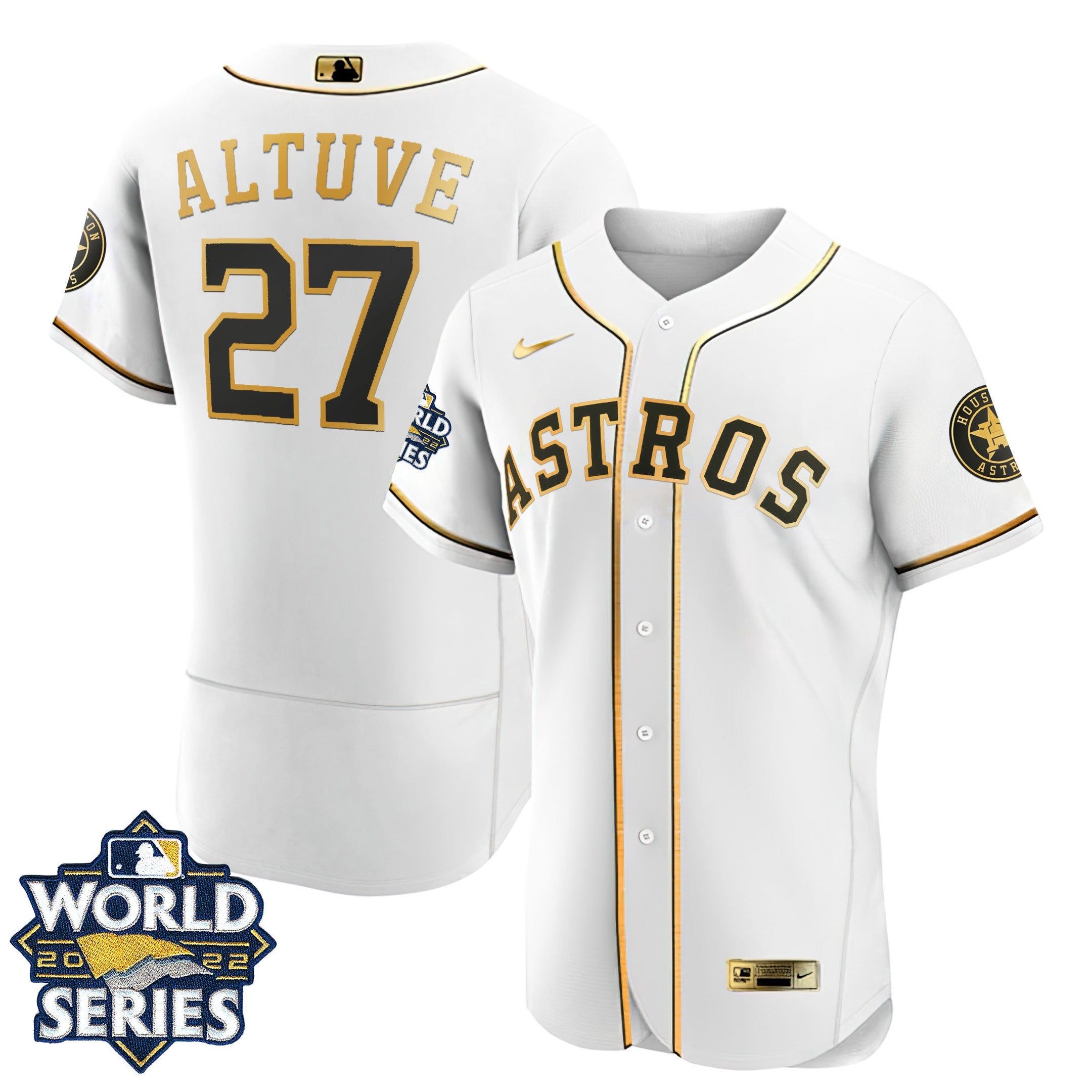 Houston Flex Base White Gold 2022 World Series Jersey