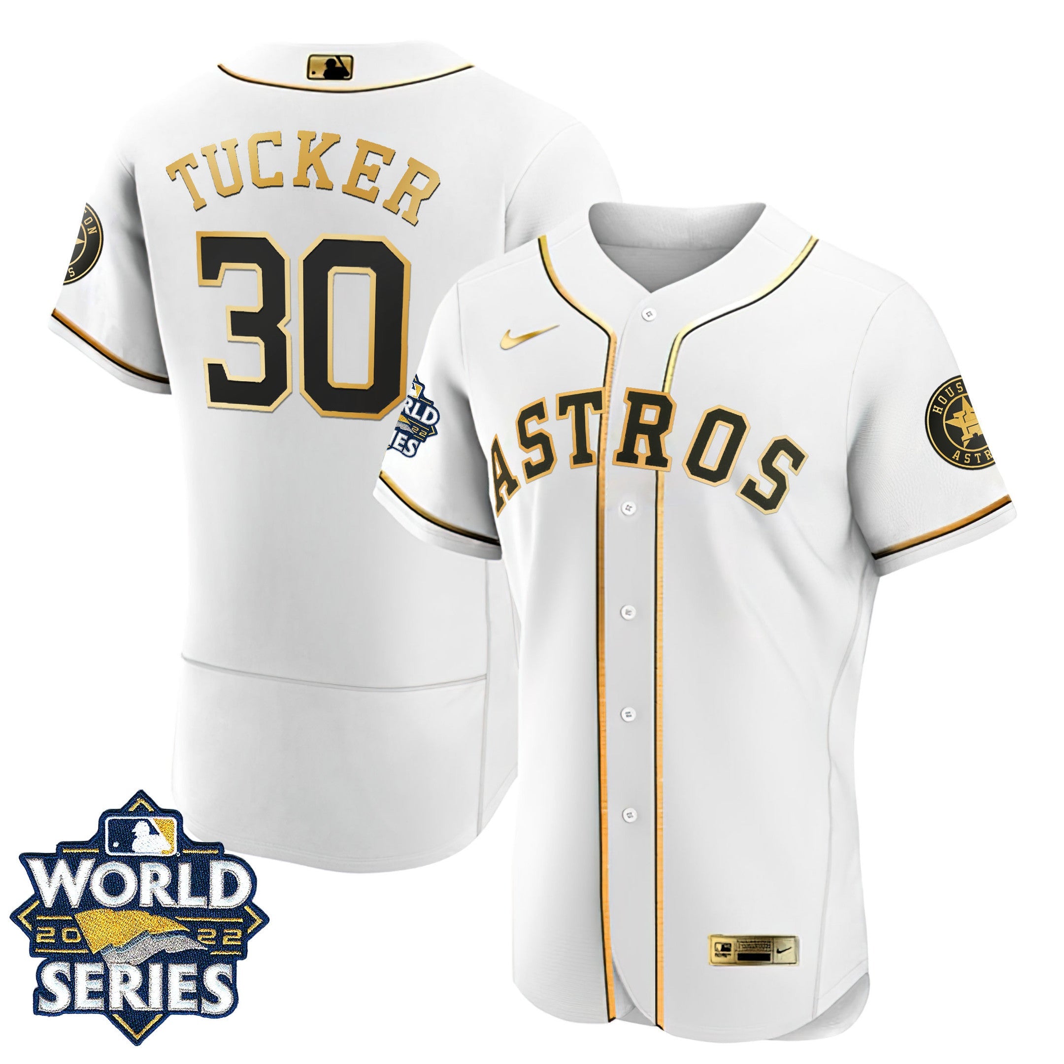Houston Flex Base White Gold 2022 World Series Jersey