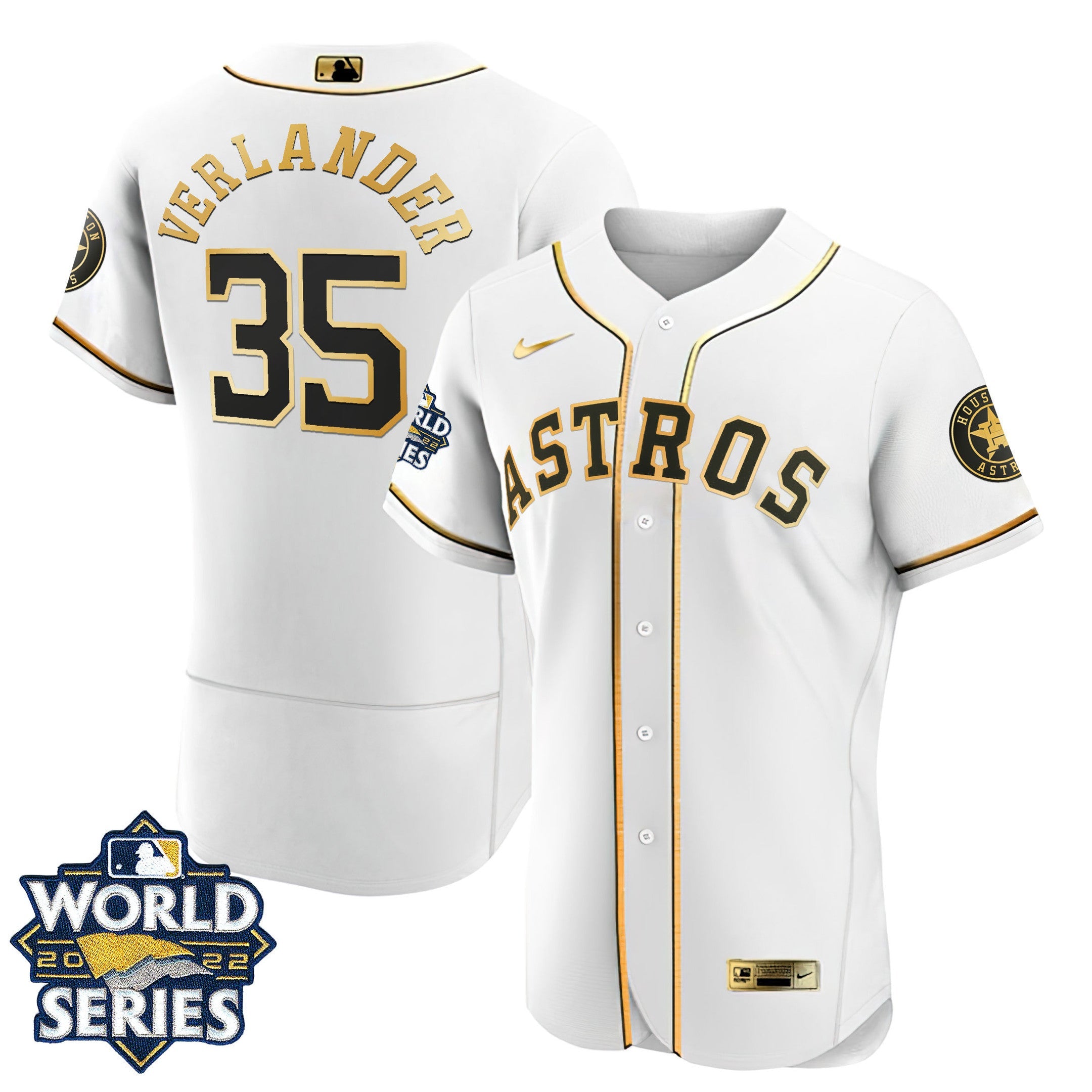 Houston Flex Base White Gold 2022 World Series Jersey