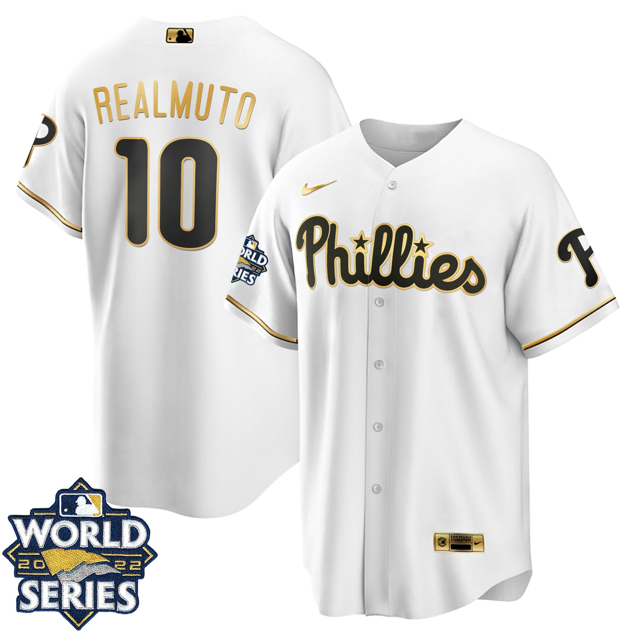Philadelphia Cool Base White Gold 2022 World Series Jersey