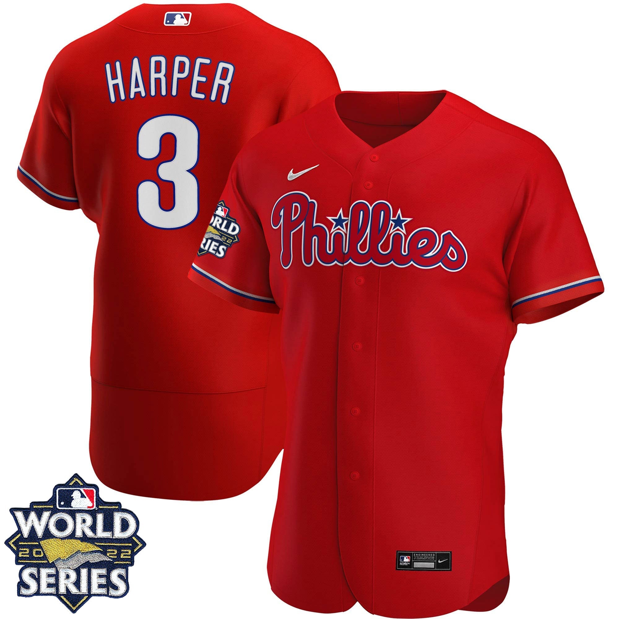 Men’s Philadelphia 2022 World Series Red Alternate Player Jersey