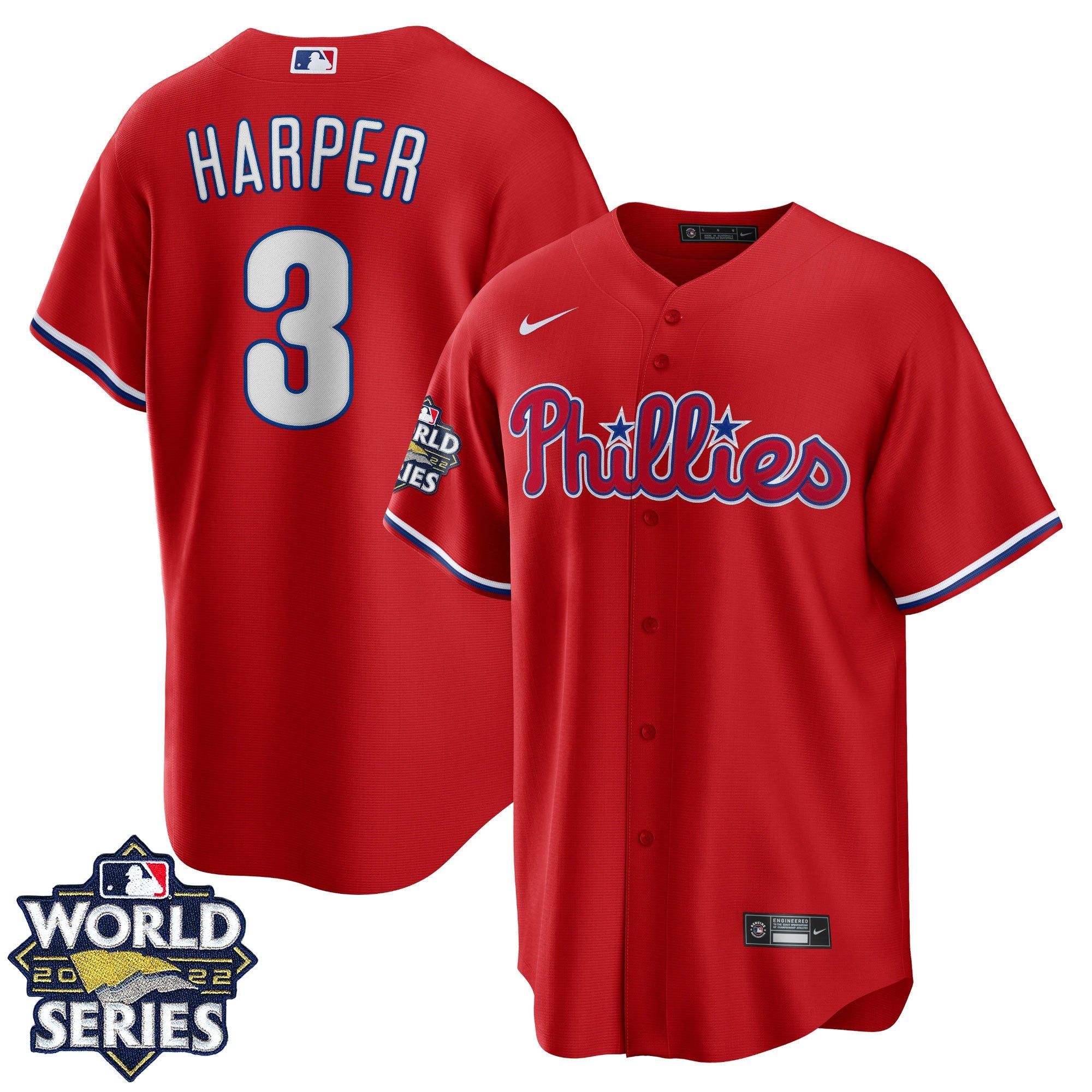 Men’s Philadelphia 2022 World Series Red Alternate Player Jersey