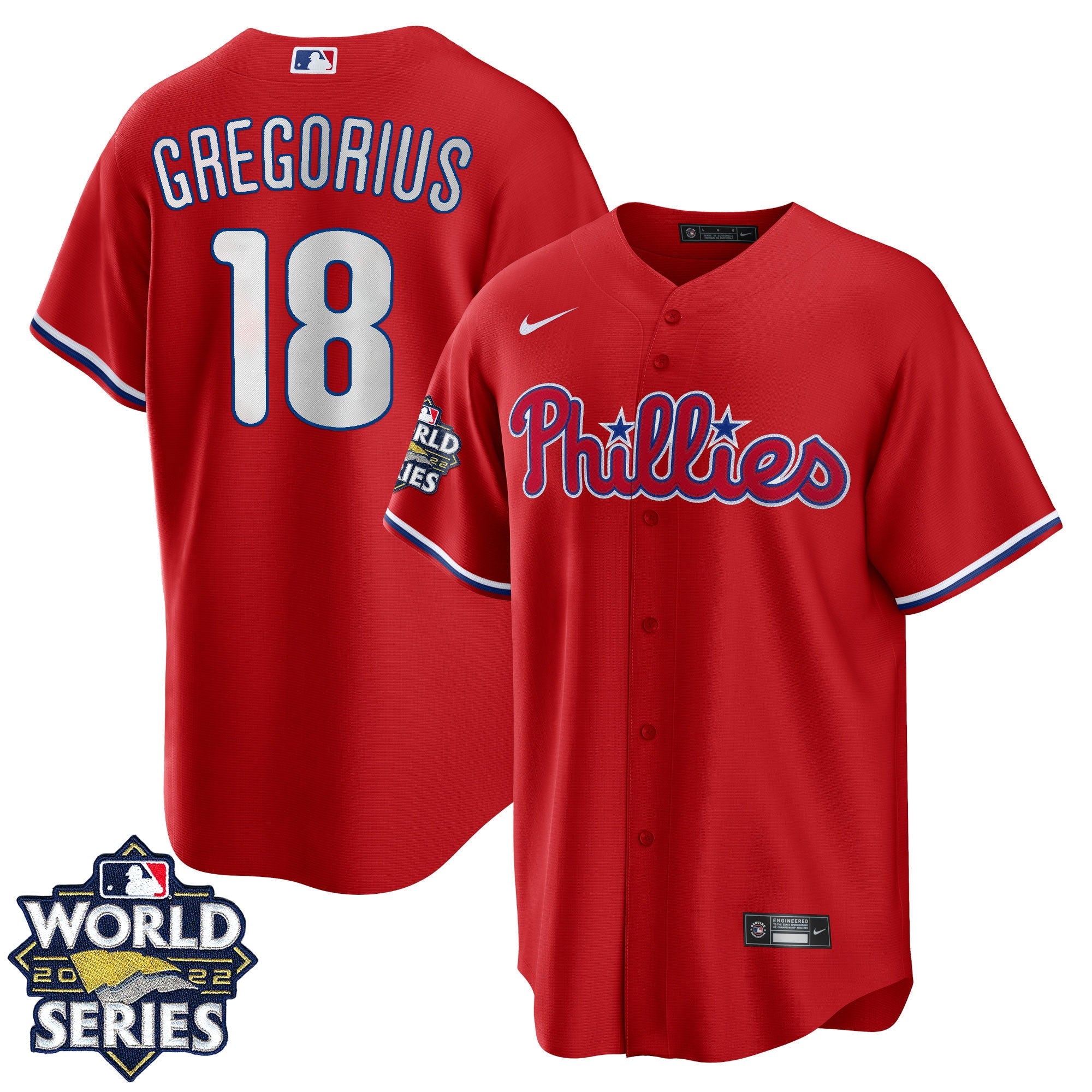 Men’s Philadelphia 2022 World Series Red Alternate Player Jersey