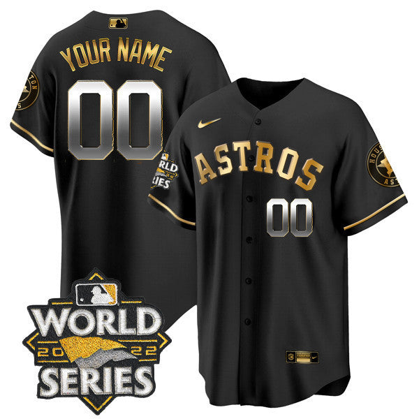 Houston 2022 World Series Black Gold Custom Name And Number Jersey