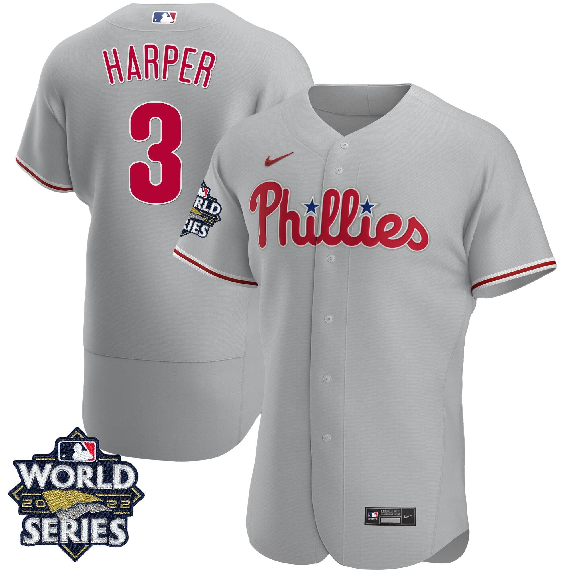 Men’s Philadelphia Gray Road 2022 World Series Jersey