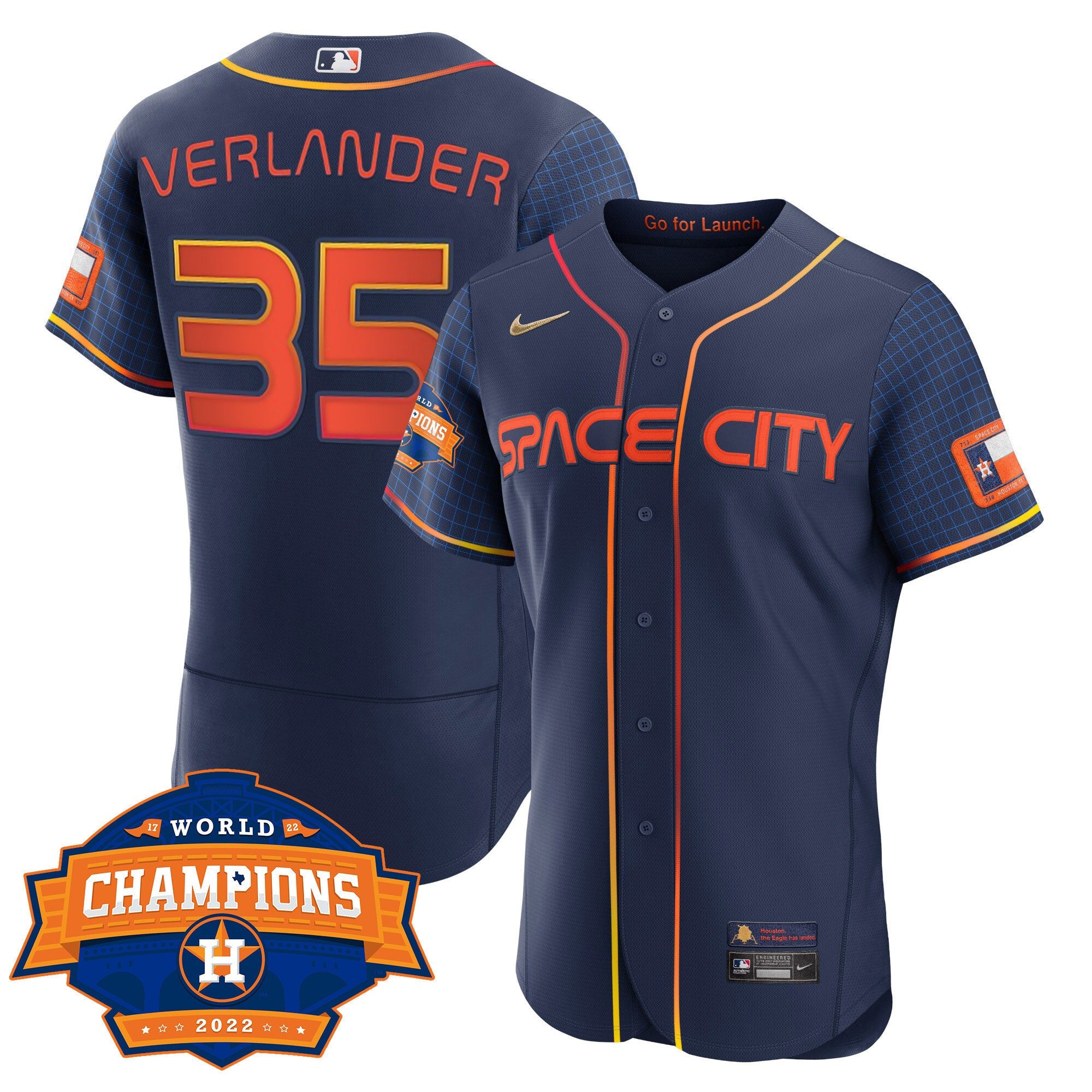 Youth’s Houston Space City 2022 World Series Champions Patch Limited Jersey