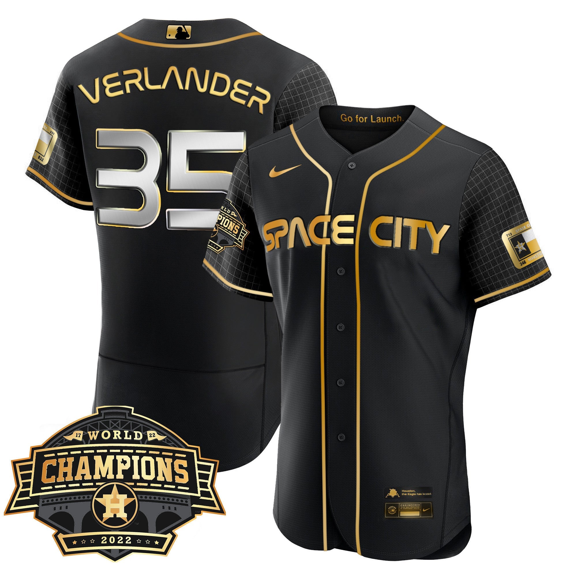Youth’s Houston Space City 2022 World Series Champions Patch Limited Jersey