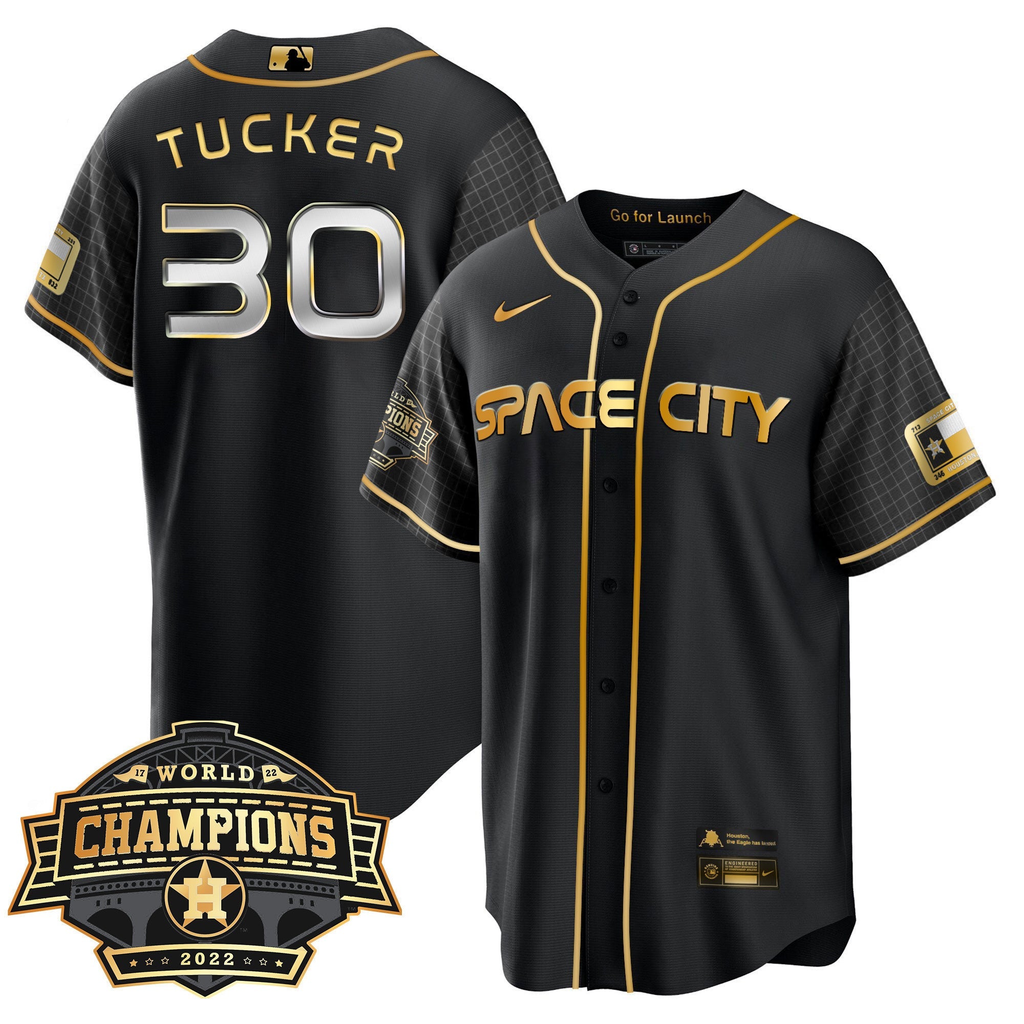 Youth’s Houston Space City 2022 World Series Champions Patch Limited Jersey