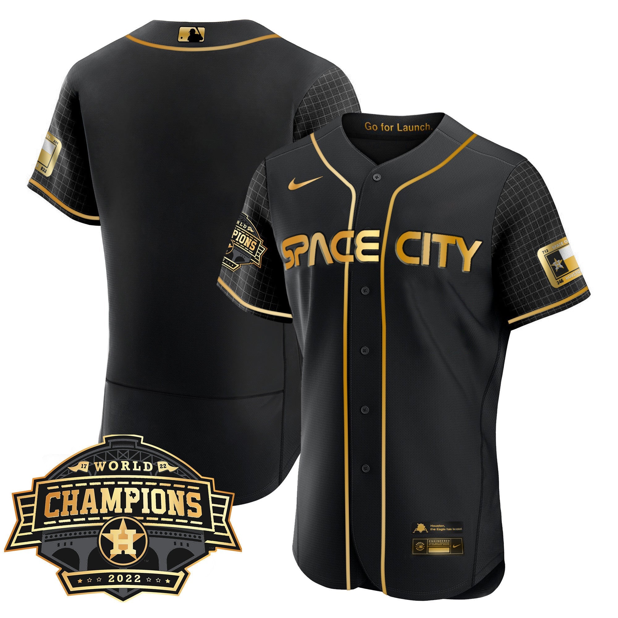Youth’s Houston Space City 2022 World Series Champions Patch Limited Jersey