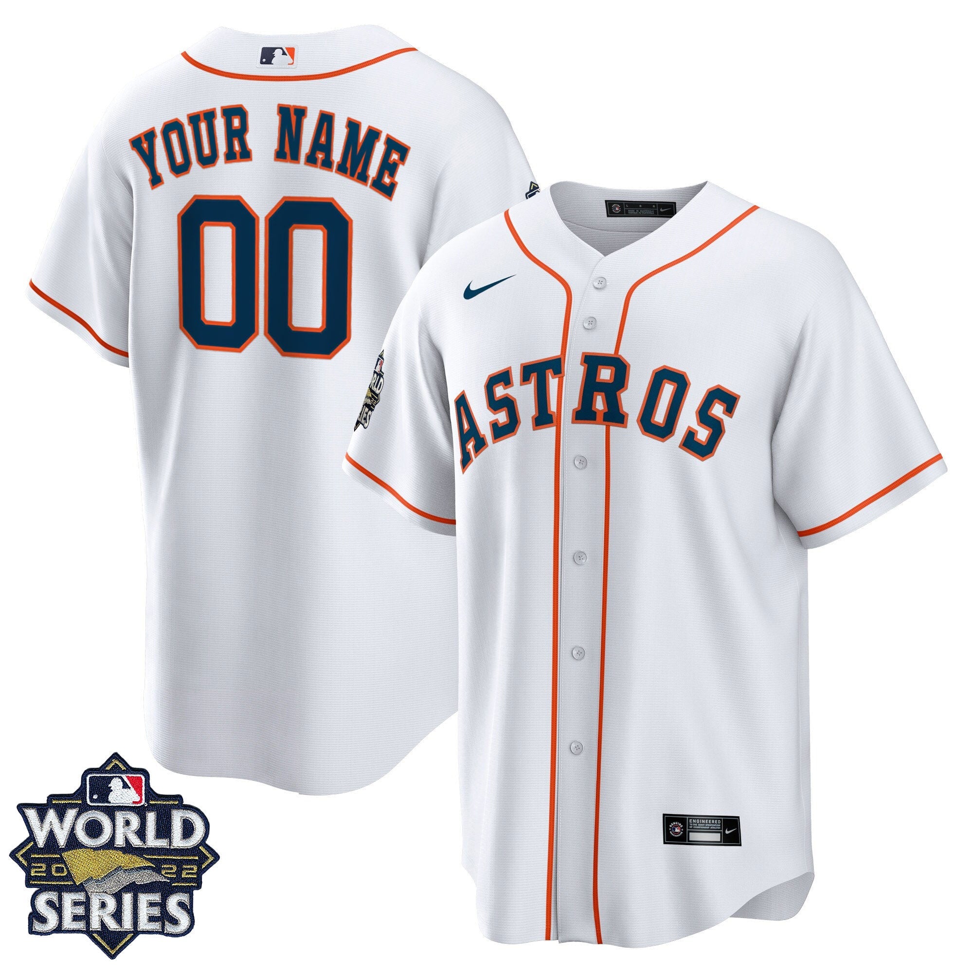 Houston 2022 World Series Custom Name And Number Home Player Jersey – White