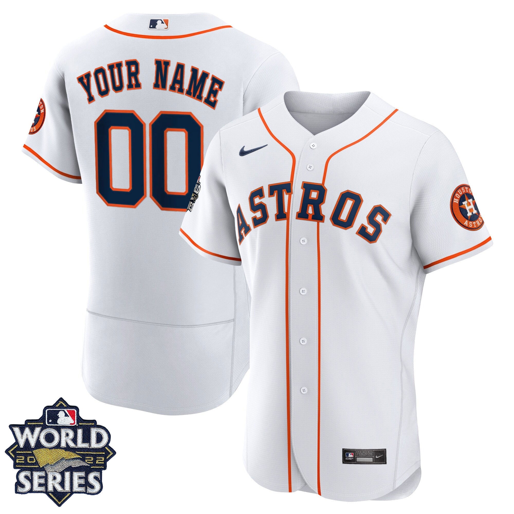 Houston 2022 World Series Custom Name And Number Home Player Jersey – White