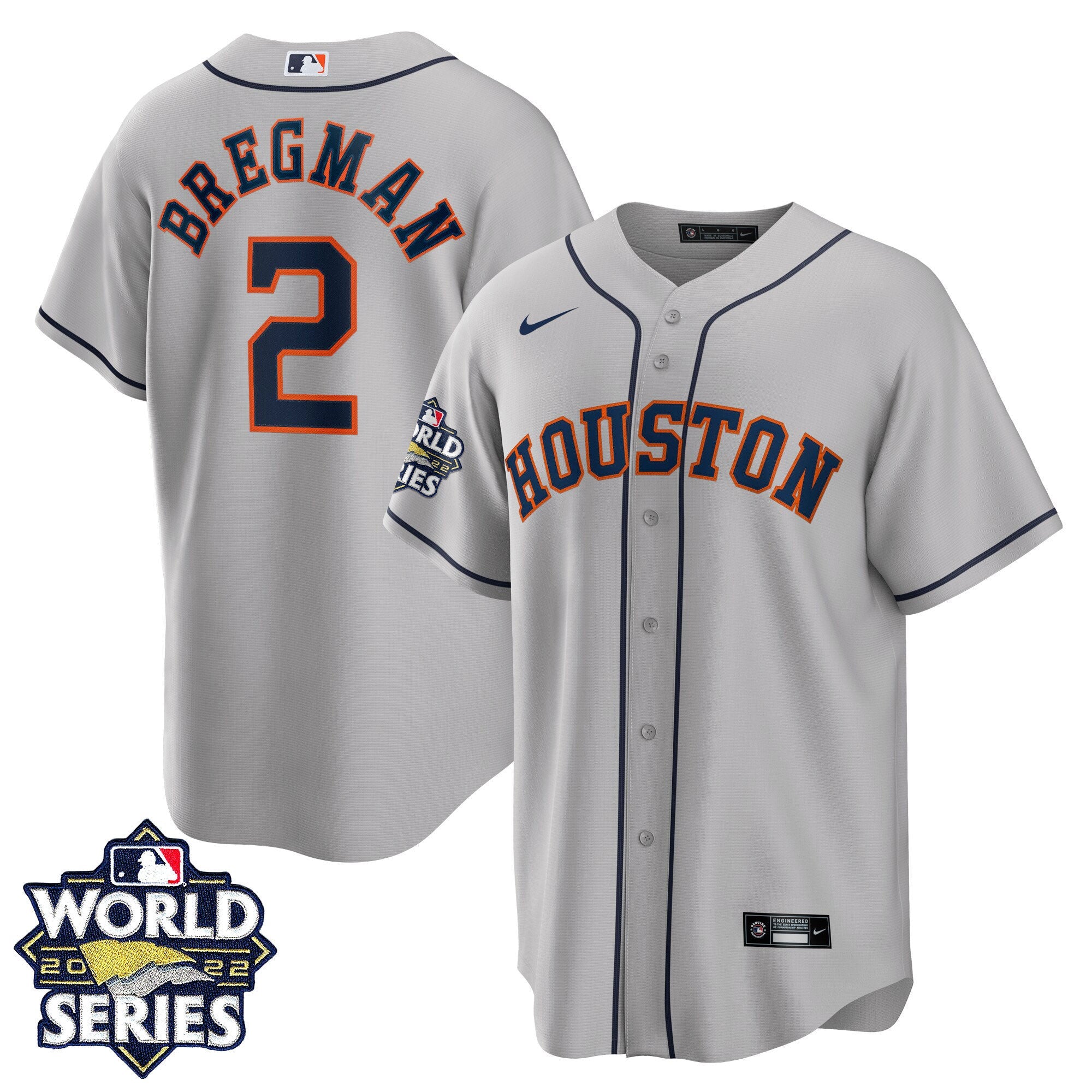 Men’s Houston 2022 World Series Gray Road Player Jersey
