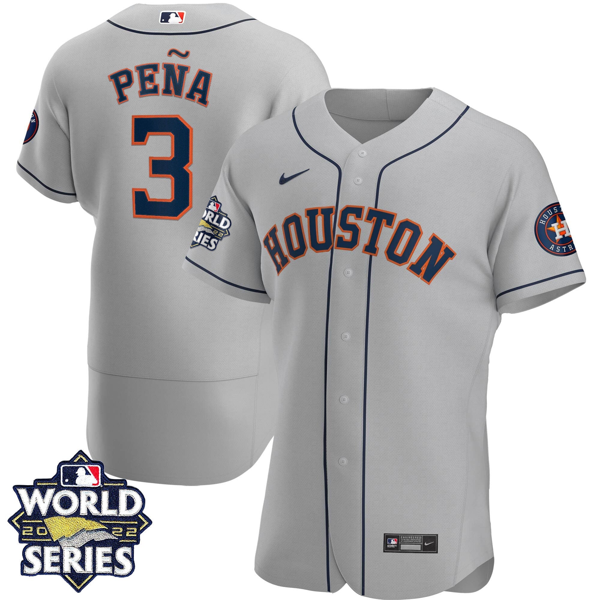 Men’s Houston 2022 World Series Gray Road Player Jersey