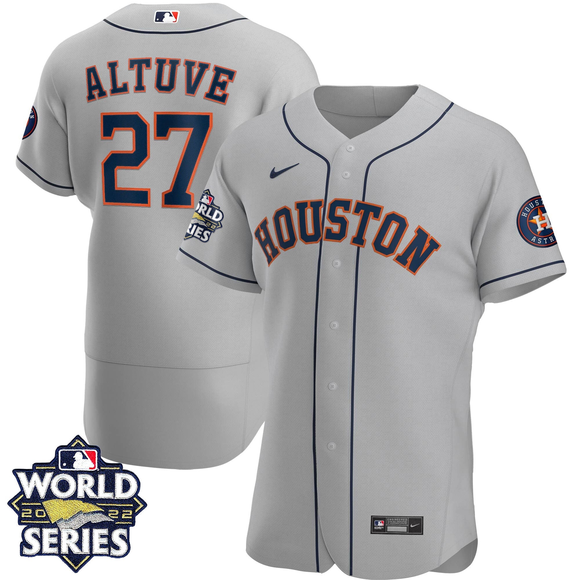 Men’s Houston 2022 World Series Gray Road Player Jersey