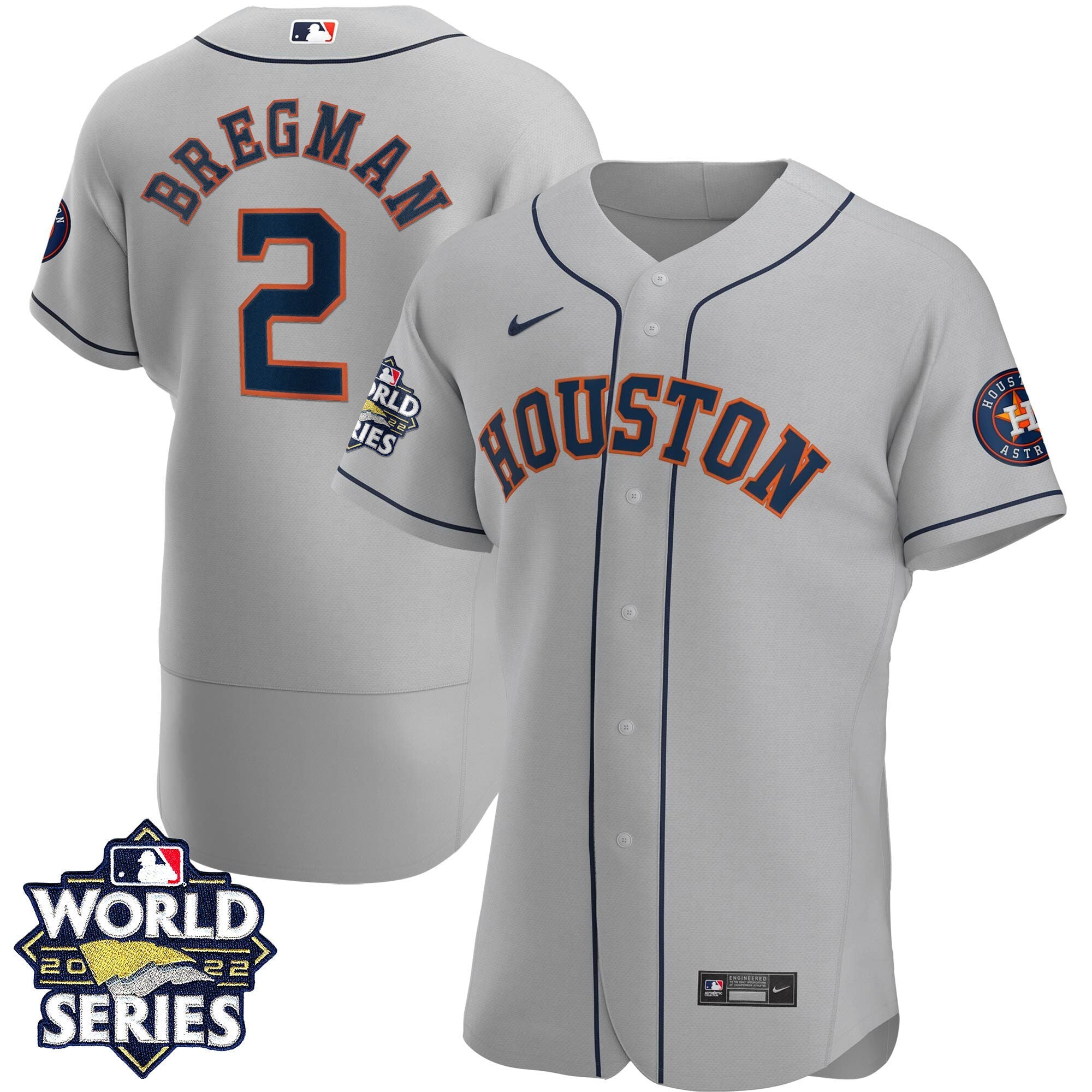 Men’s Houston 2022 World Series Gray Road Player Jersey