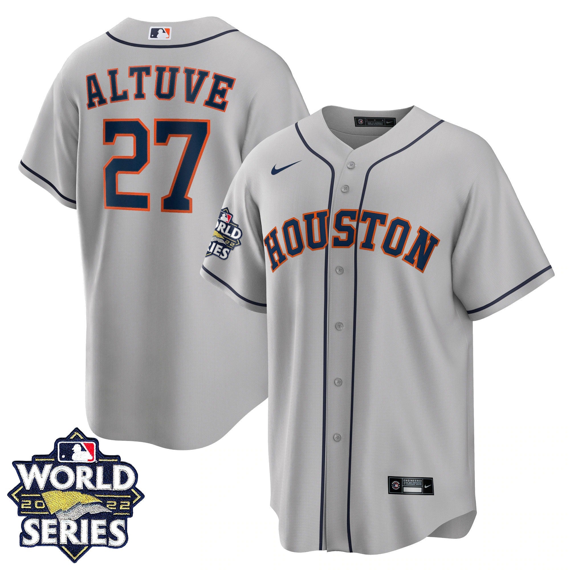 Men’s Houston 2022 World Series Gray Road Player Jersey