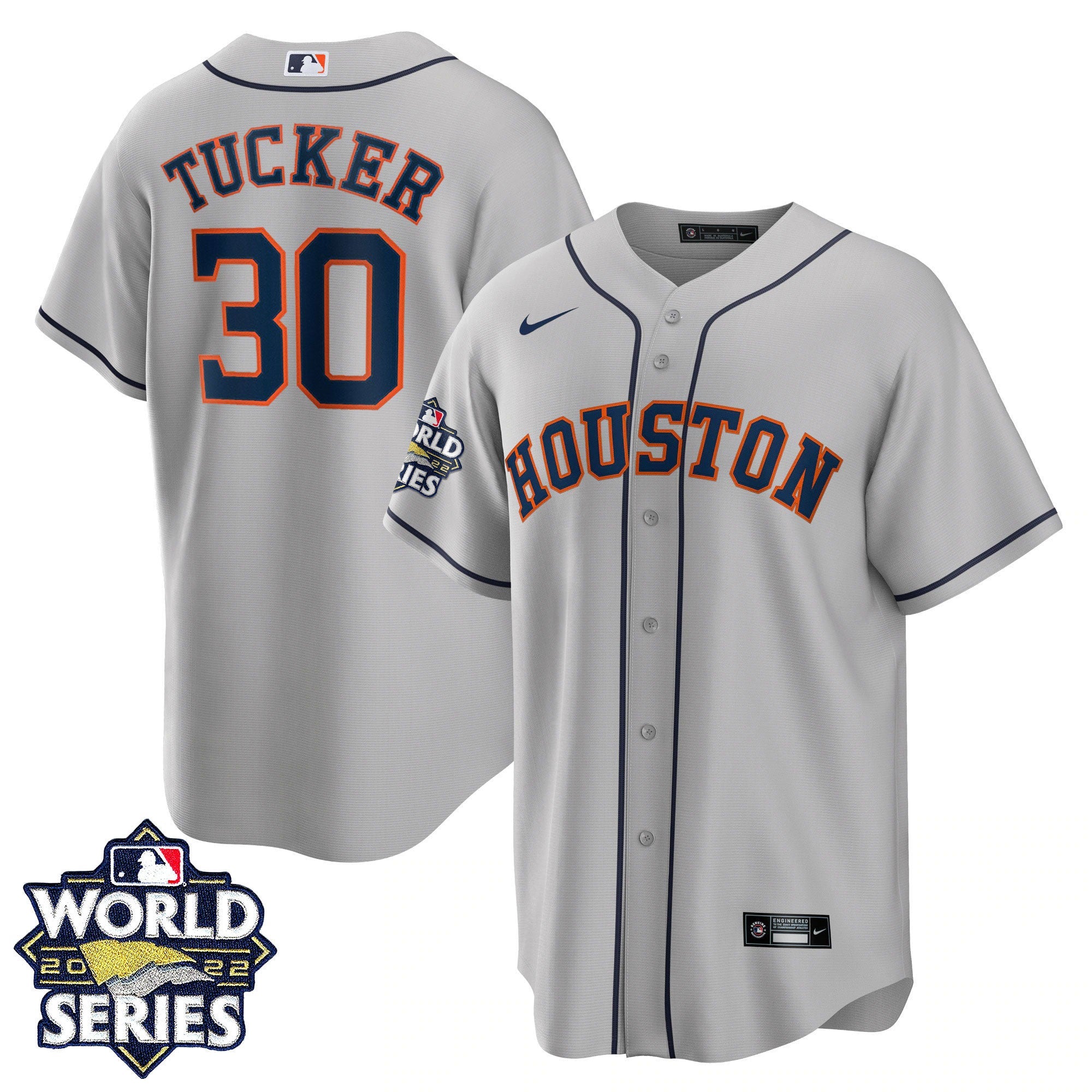 Men’s Houston 2022 World Series Gray Road Player Jersey