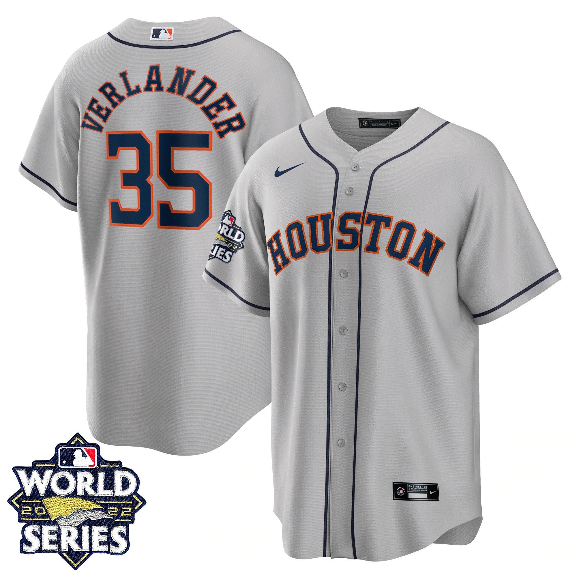 Men’s Houston 2022 World Series Gray Road Player Jersey