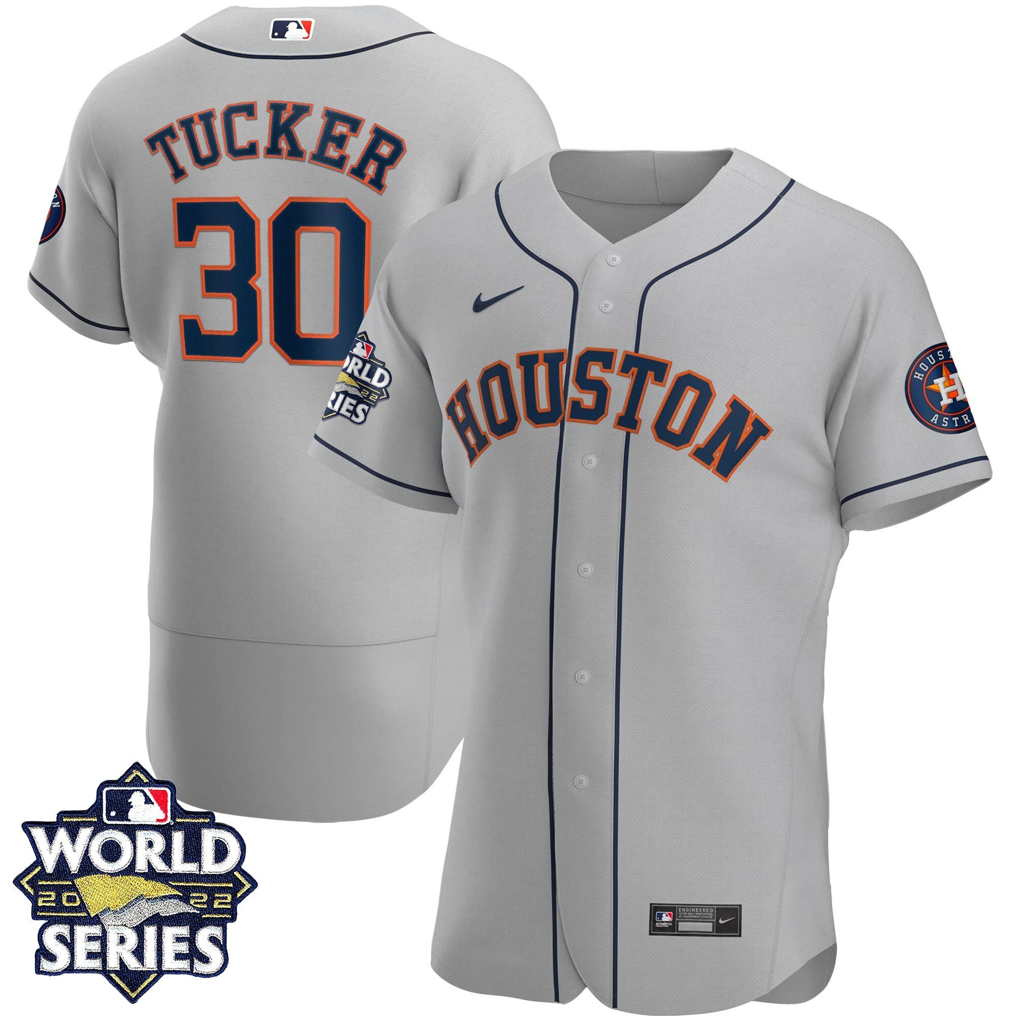 Men’s Houston 2022 World Series Gray Road Player Jersey