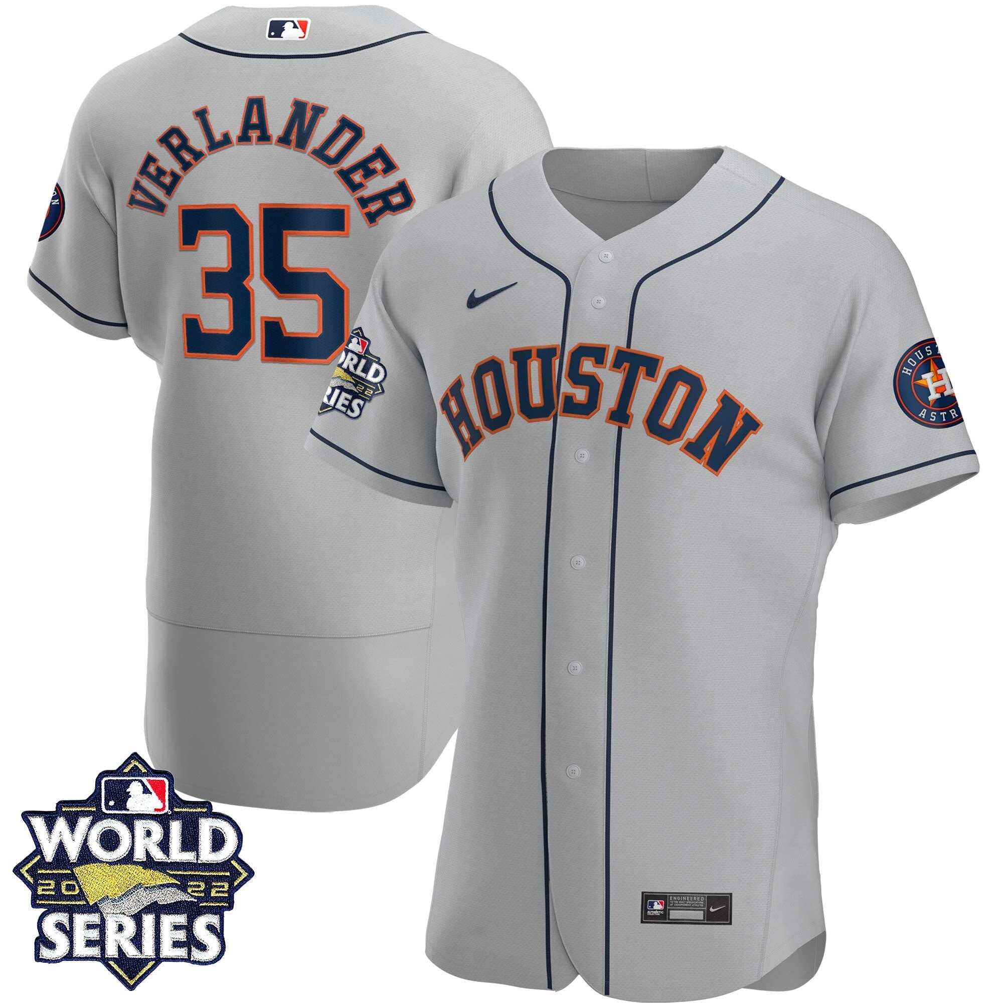 Men’s Houston 2022 World Series Gray Road Player Jersey