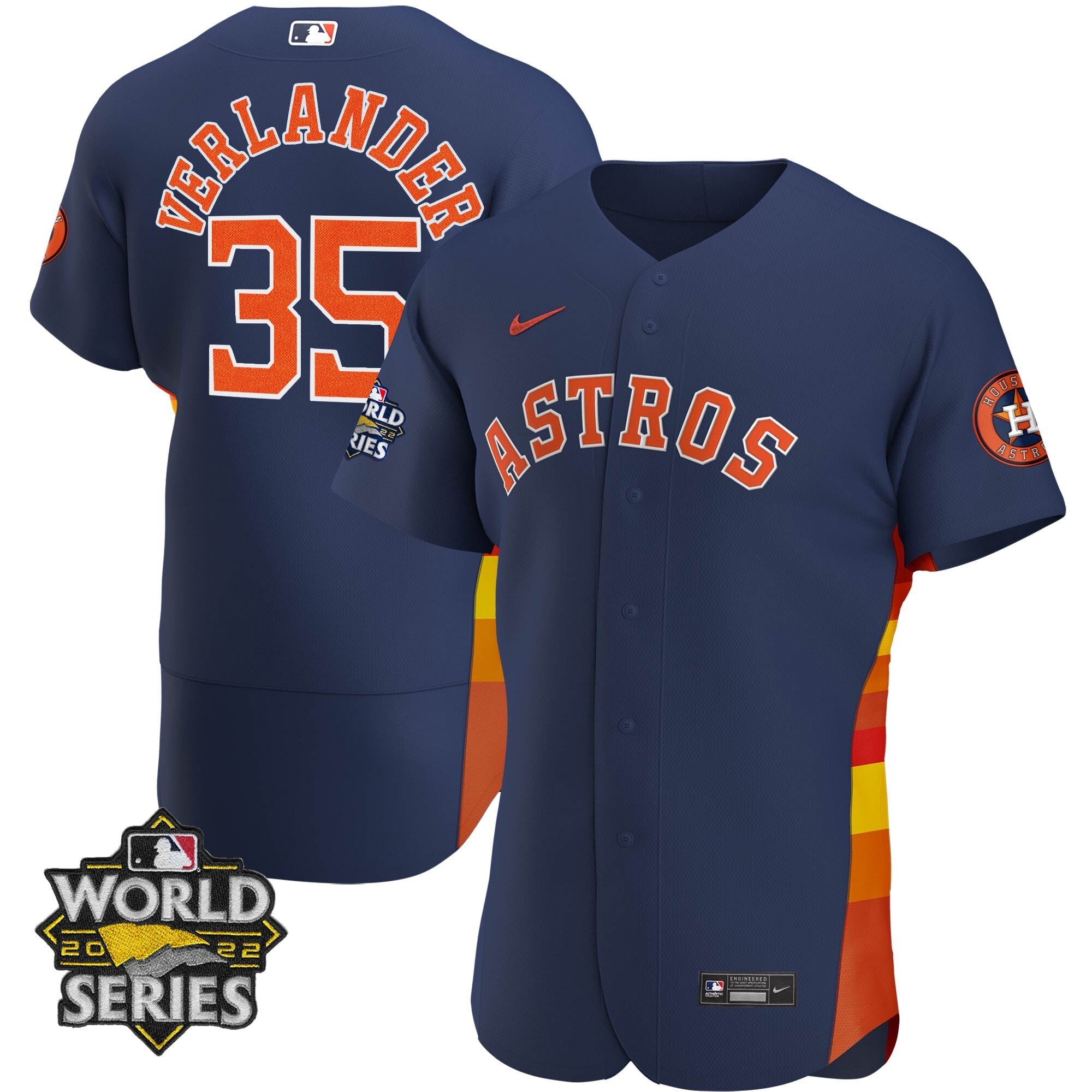 Men’s Houston Alternate Navy 2022 World Series Player Jersey