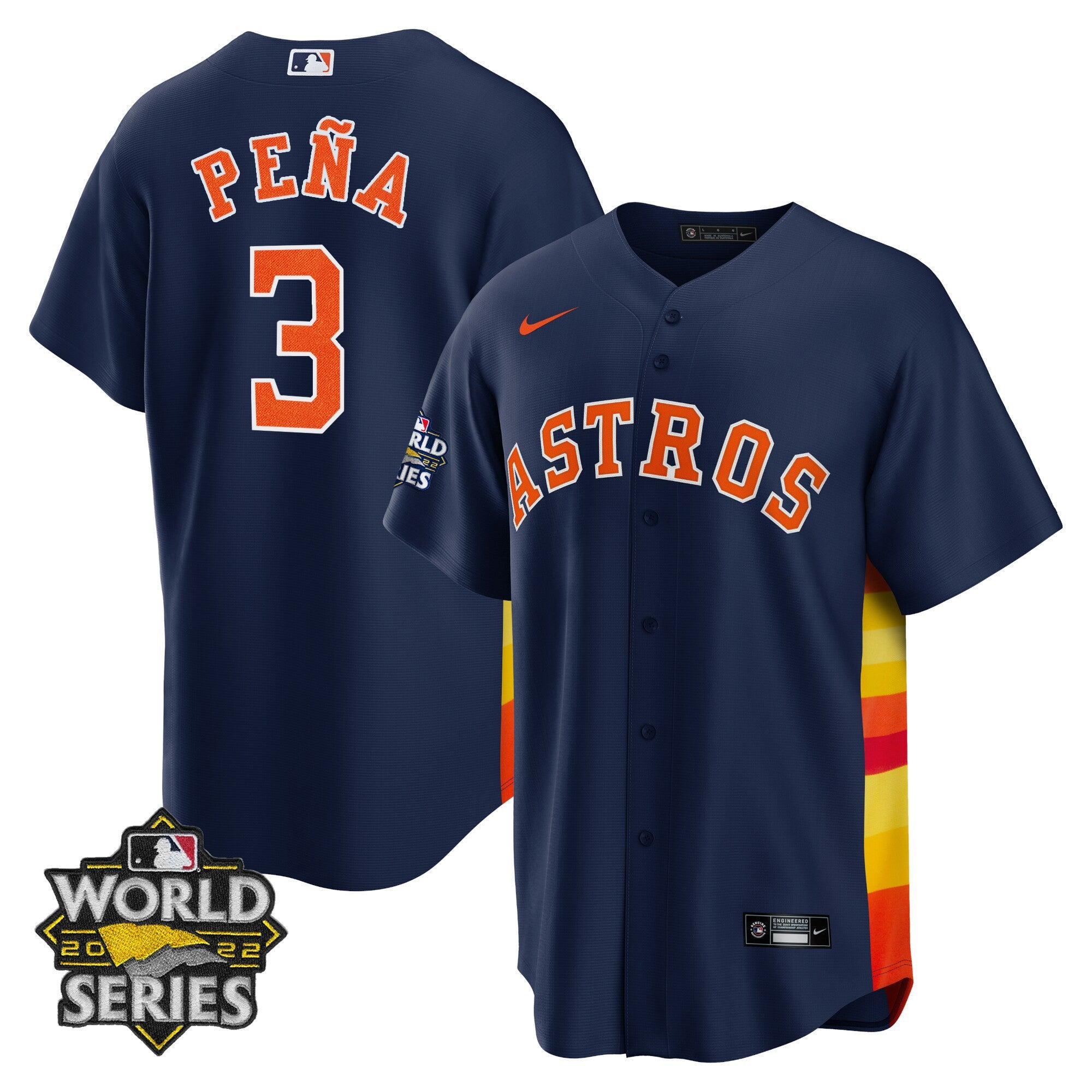 Men’s Houston Alternate Navy 2022 World Series Player Jersey