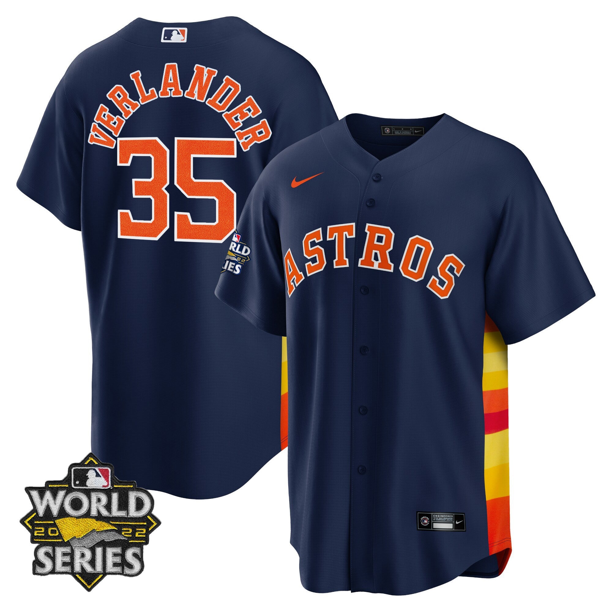 Men’s Houston Alternate Navy 2022 World Series Player Jersey