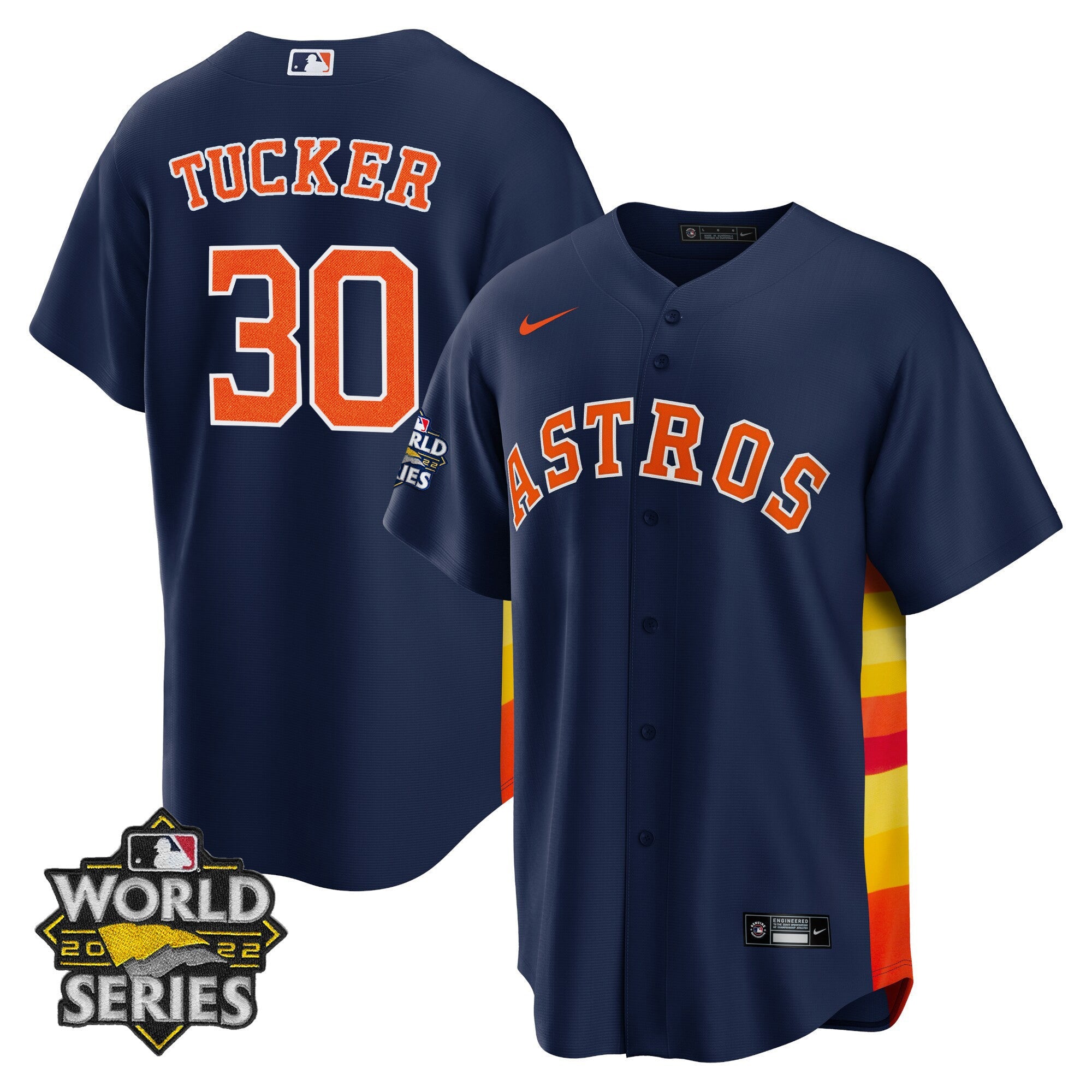Men’s Houston Alternate Navy 2022 World Series Player Jersey