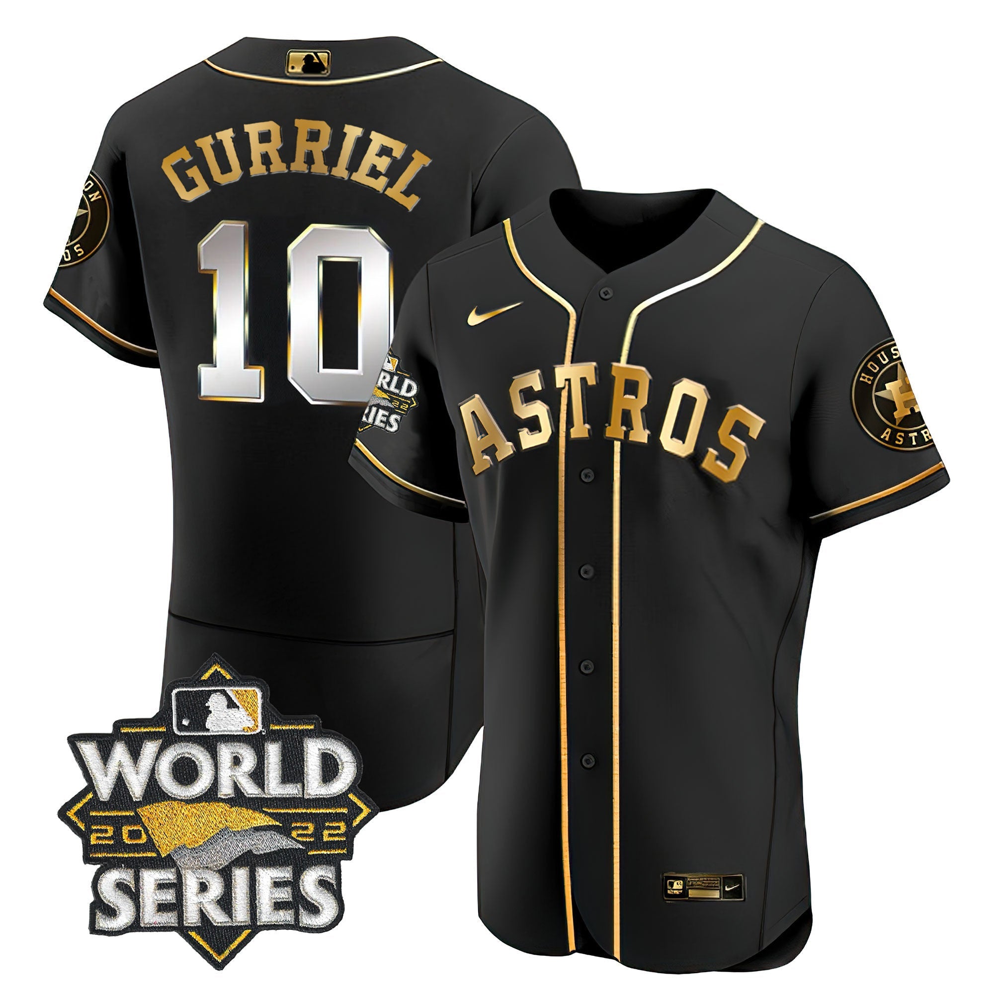 Yuli Gurriel Houston 2022 World Series Black Gold Jersey Limited