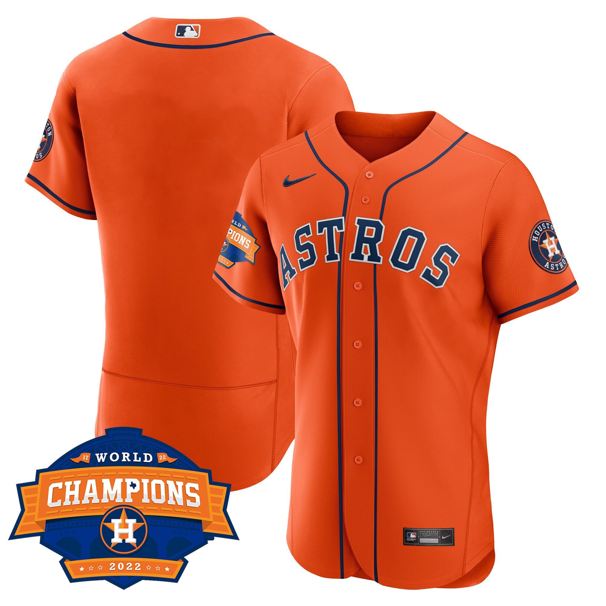 Men’s Houston Alternate 2022 World Series Champions Patch Limited Jersey