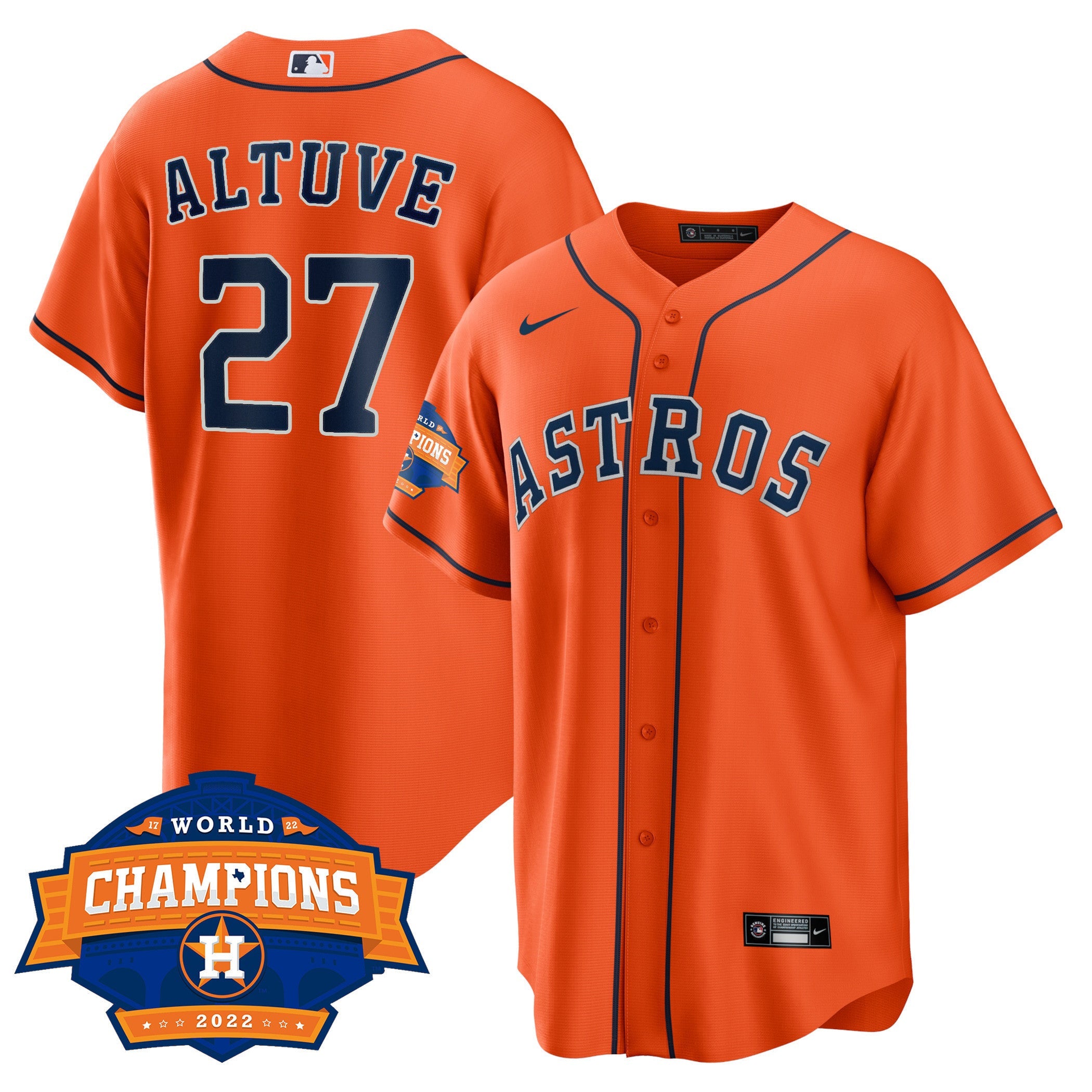 Men’s Houston Alternate 2022 World Series Champions Patch Limited Jersey