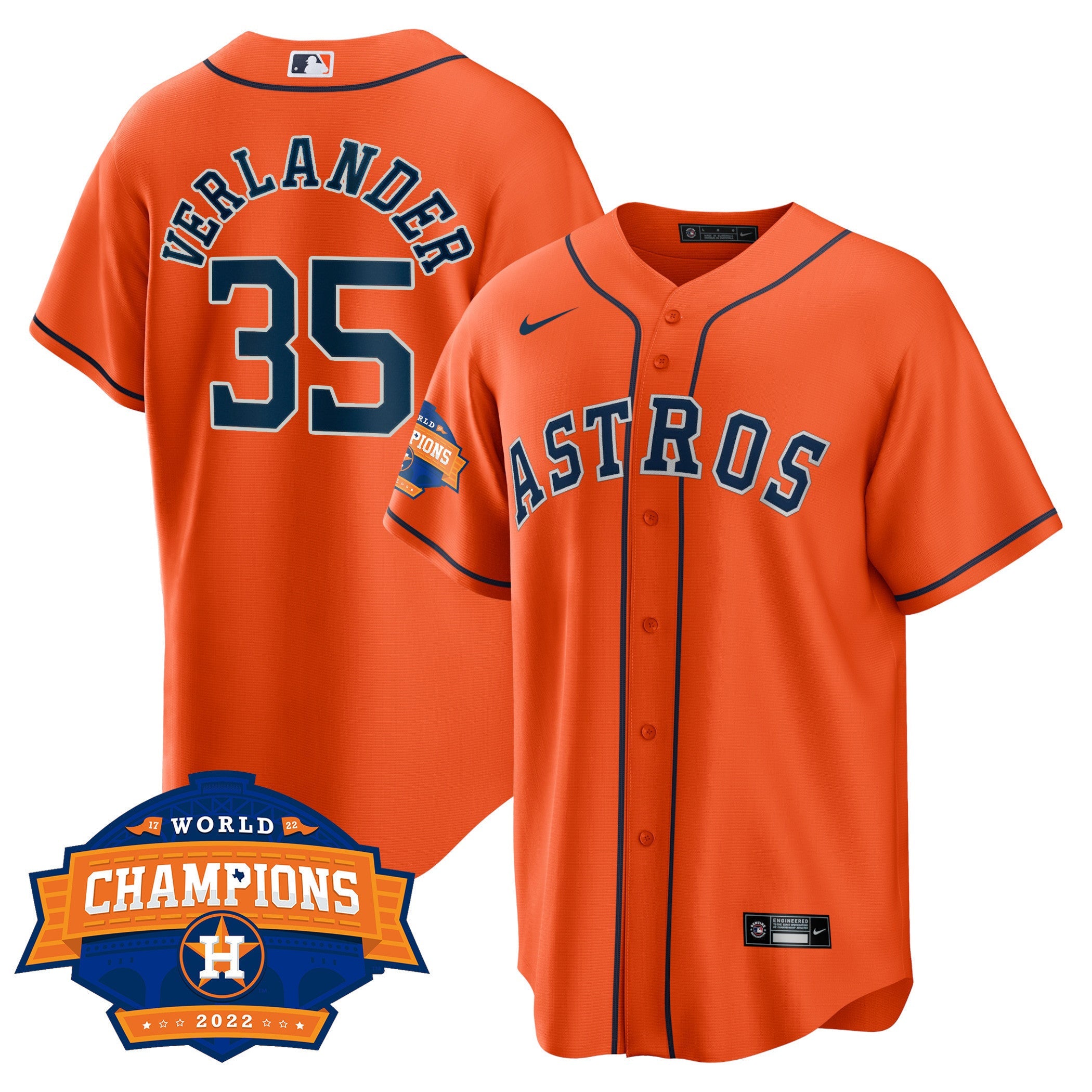 Men’s Houston Alternate 2022 World Series Champions Patch Limited Jersey