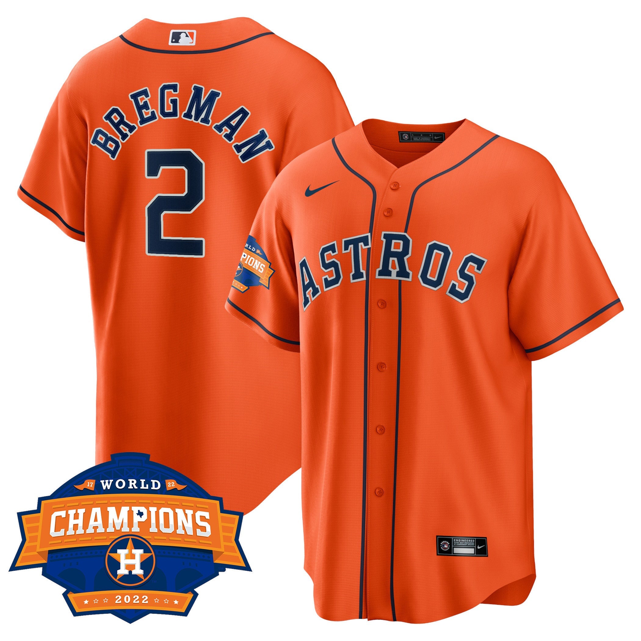 Men’s Houston Alternate 2022 World Series Champions Patch Limited Jersey