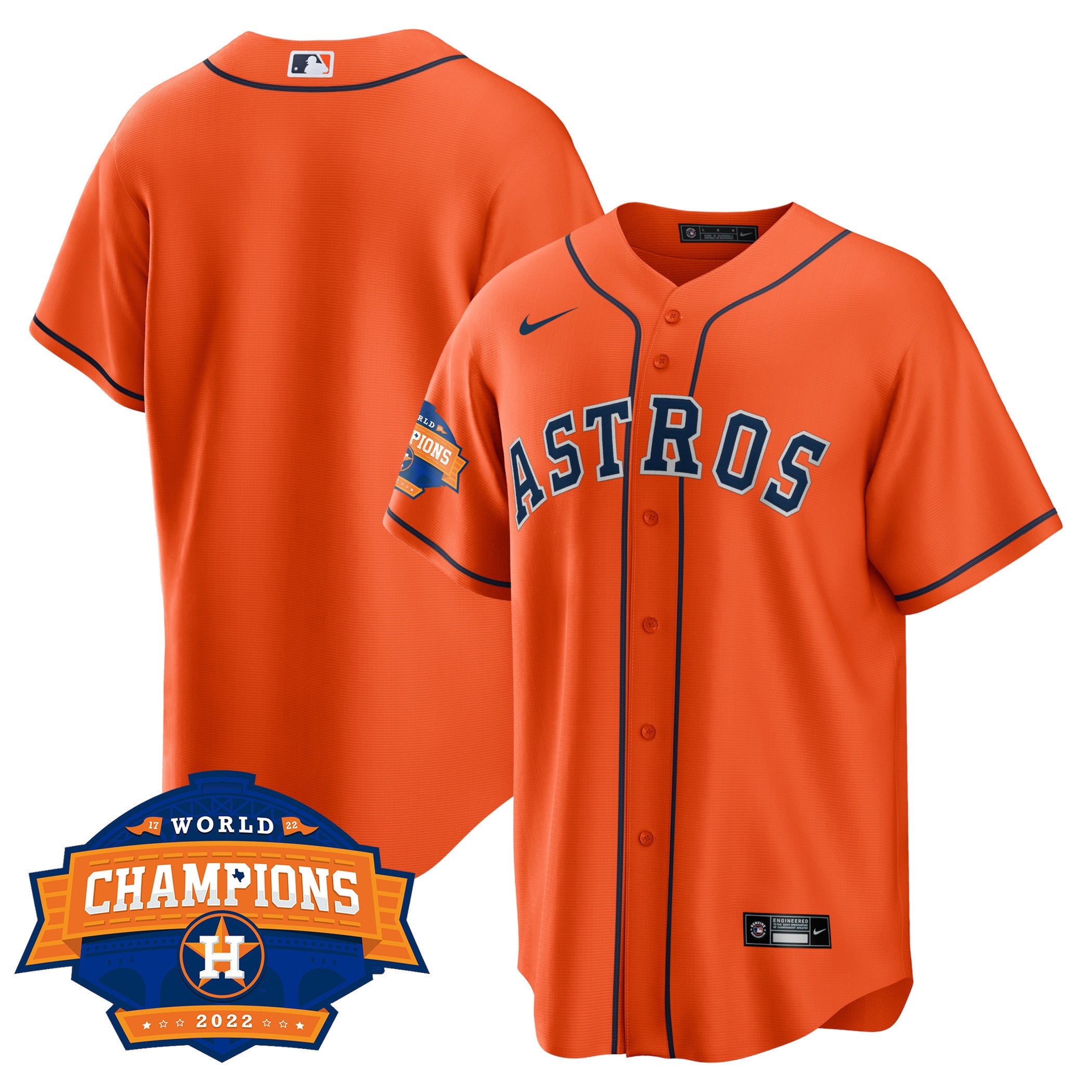 Men’s Houston Alternate 2022 World Series Champions Patch Limited Jersey