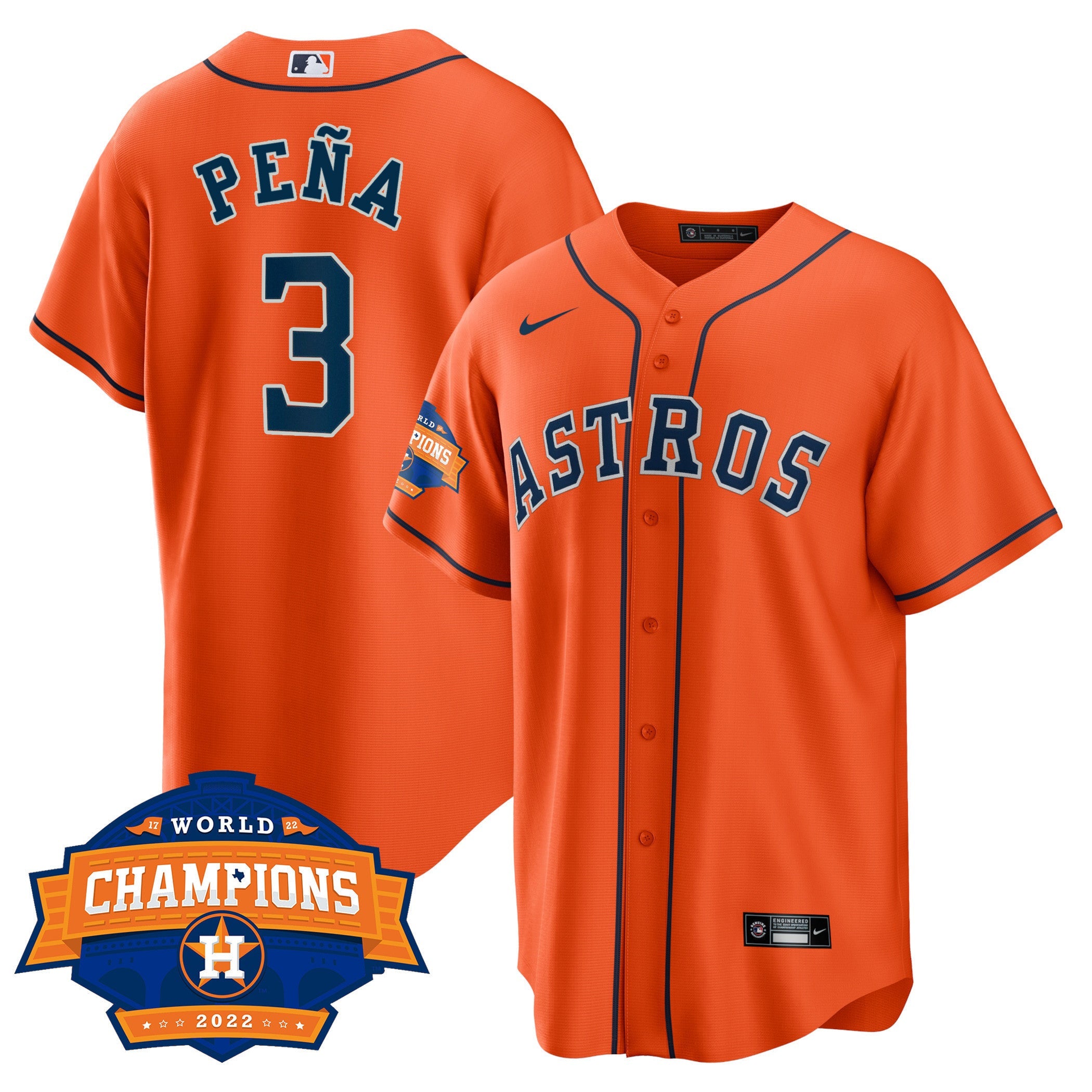 Men’s Houston Alternate 2022 World Series Champions Patch Limited Jersey