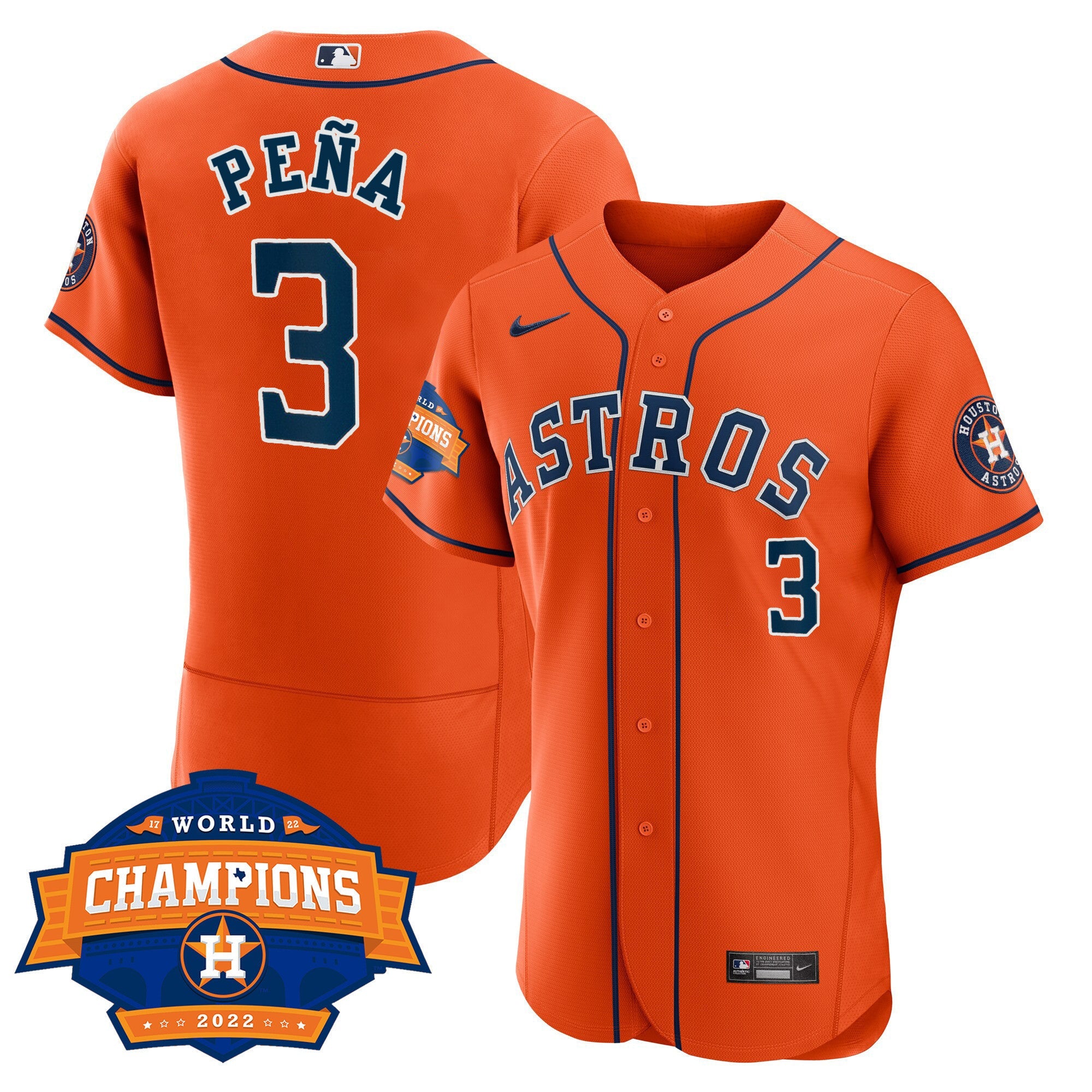 Men’s Houston Alternate 2022 World Series Champions Patch Limited Jersey