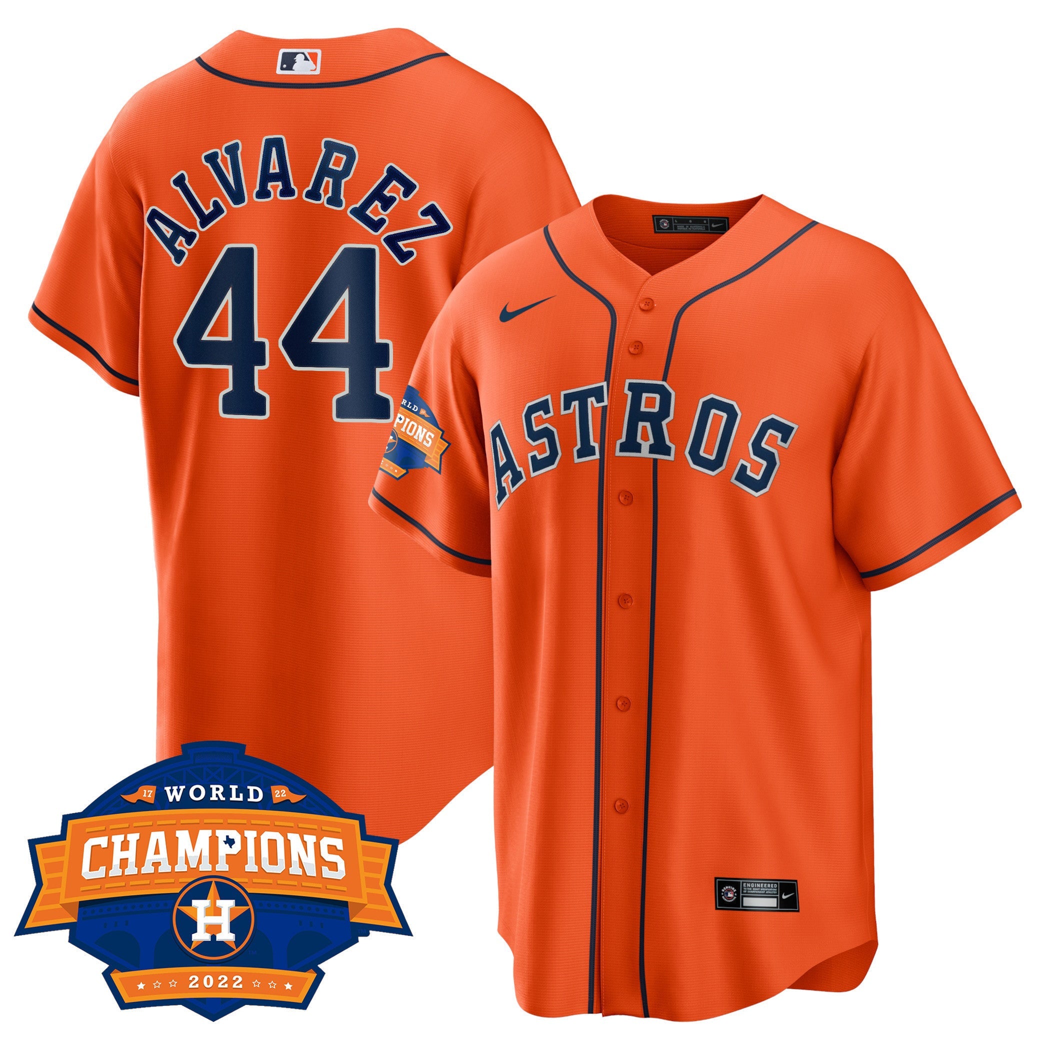 Men’s Houston Alternate 2022 World Series Champions Patch Limited Jersey