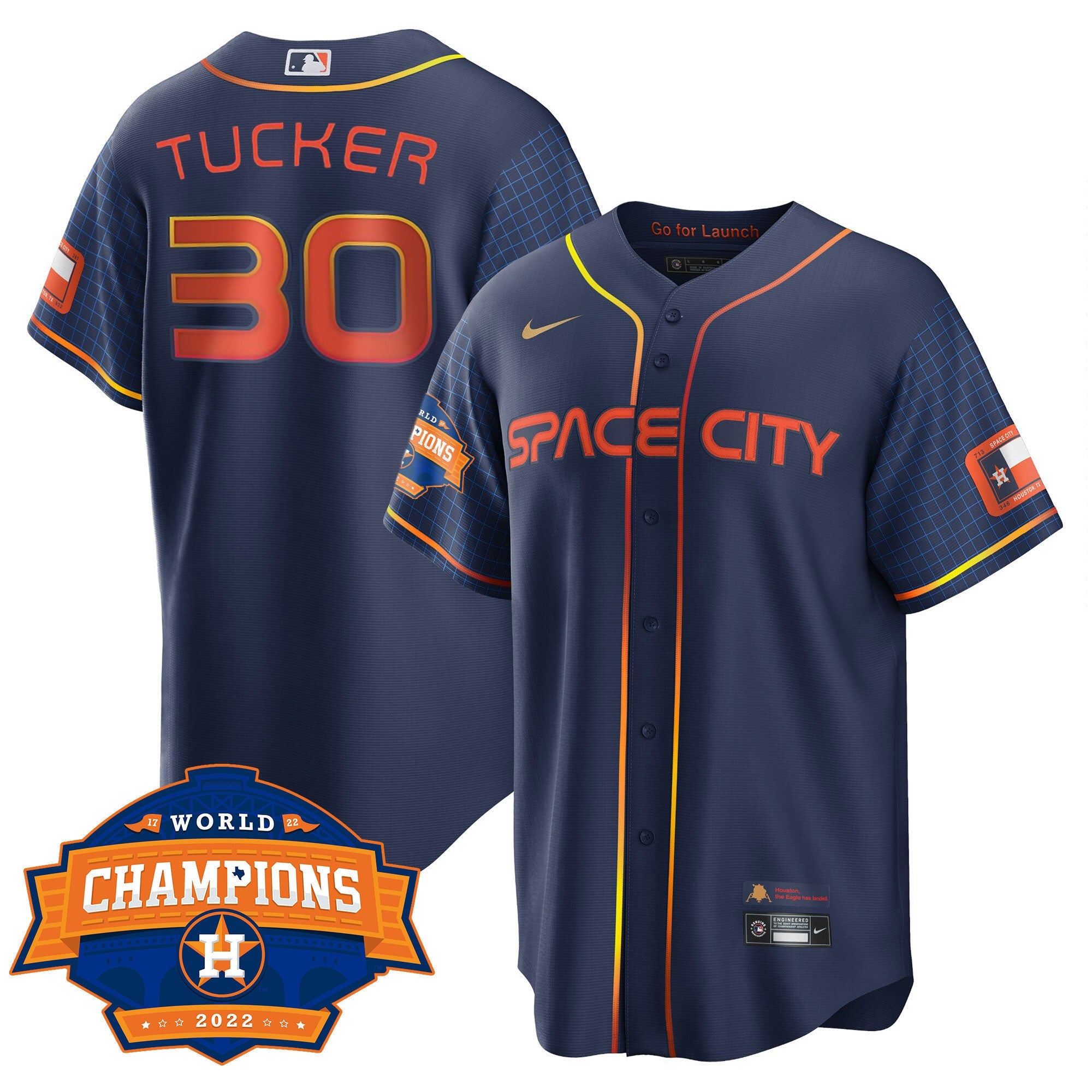 Men’s Houston Space City 2022 World Series Champions Patch Limited Jersey