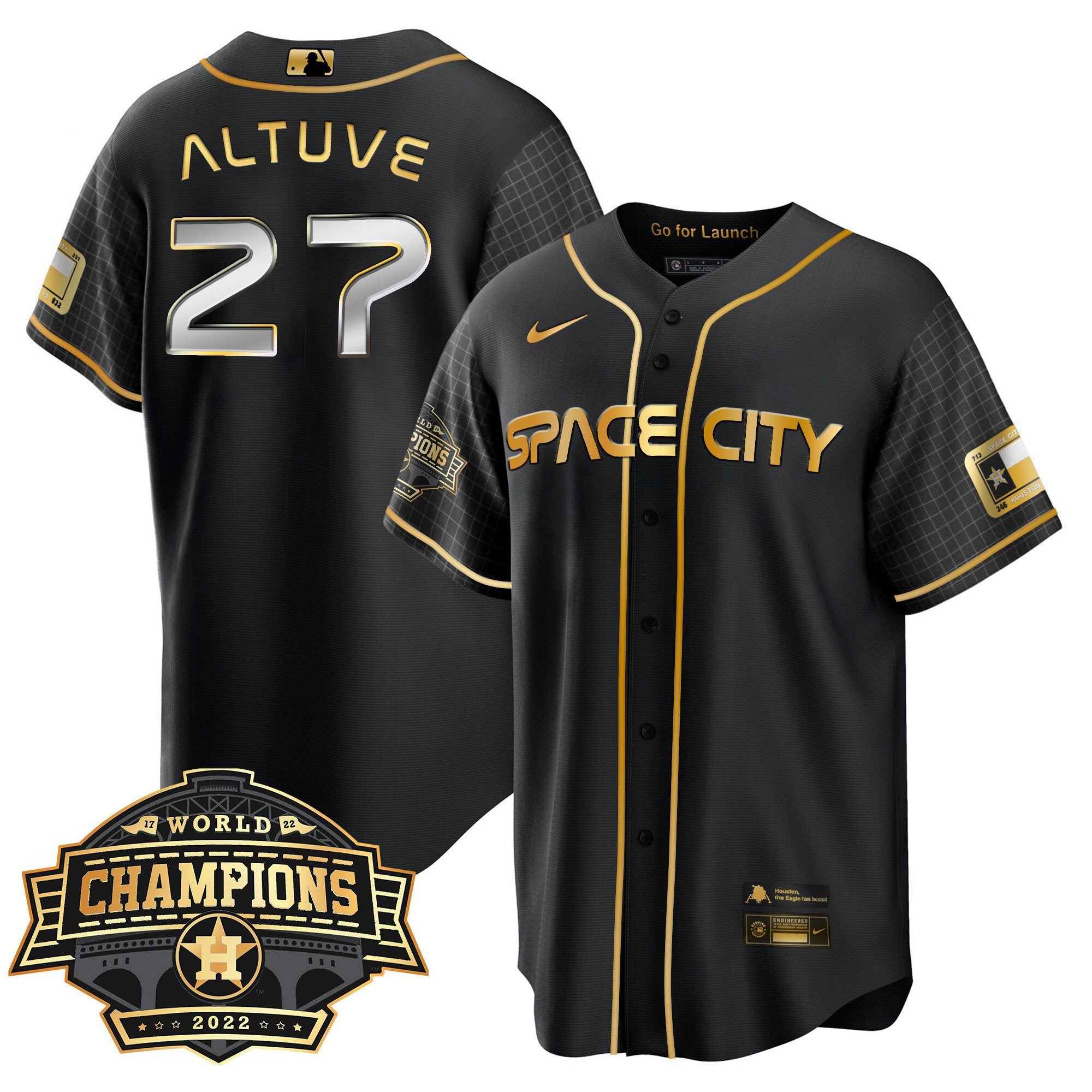 Men’s Houston Space City 2022 World Series Champions Patch Limited Jersey