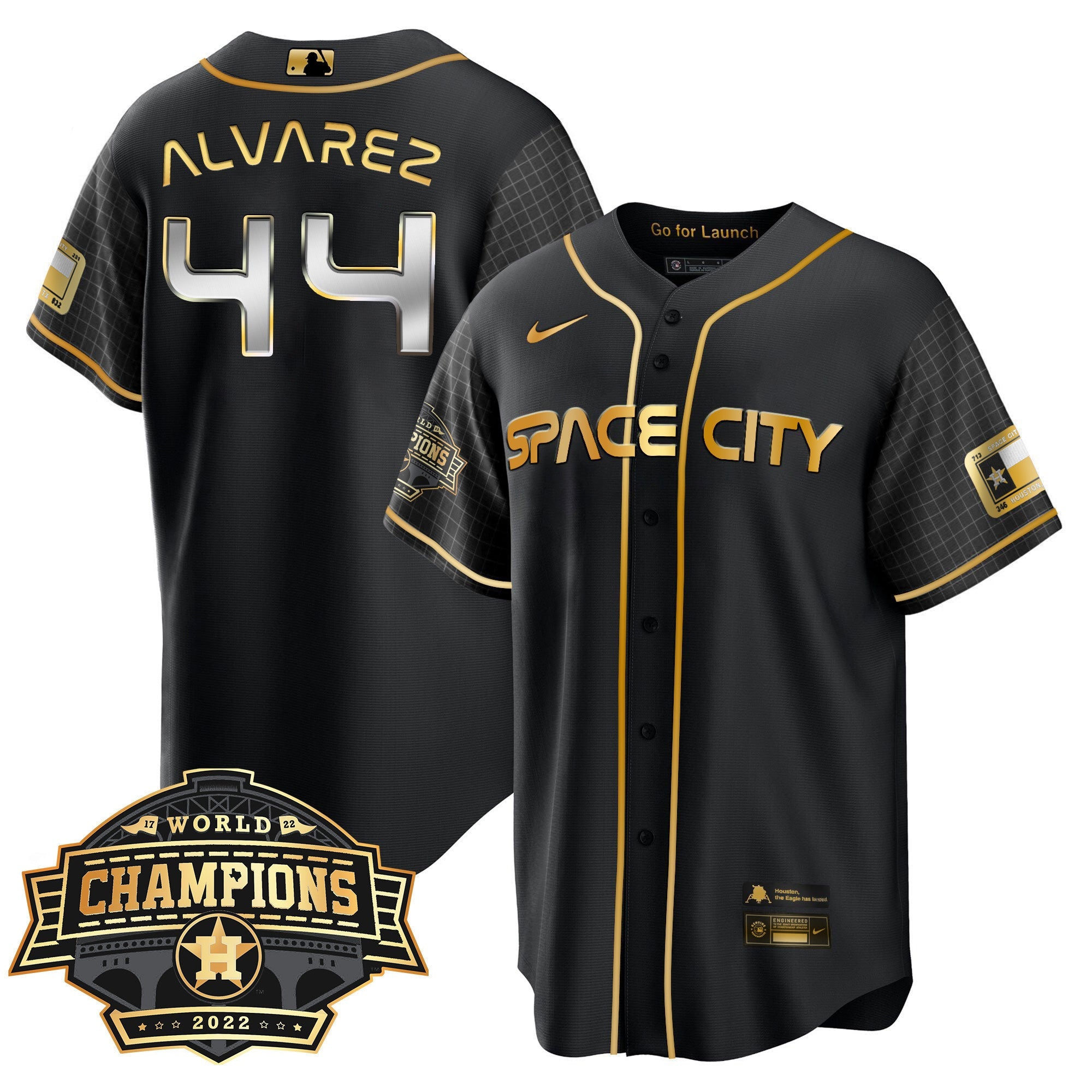 Men’s Houston Space City 2022 World Series Champions Patch Limited Jersey