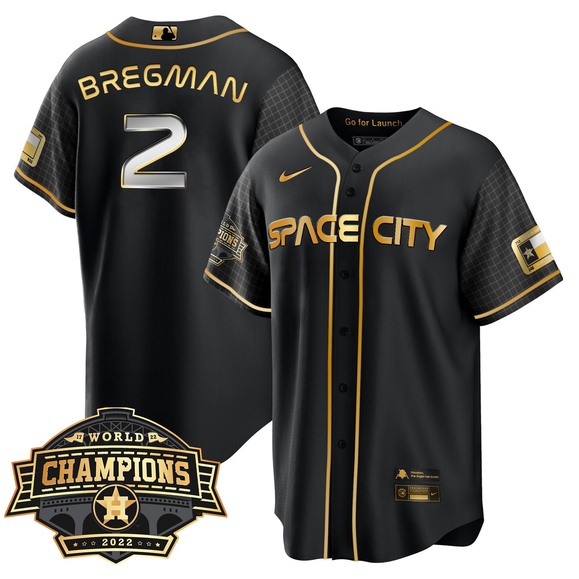 Men’s Houston Space City 2022 World Series Champions Patch Limited Jersey