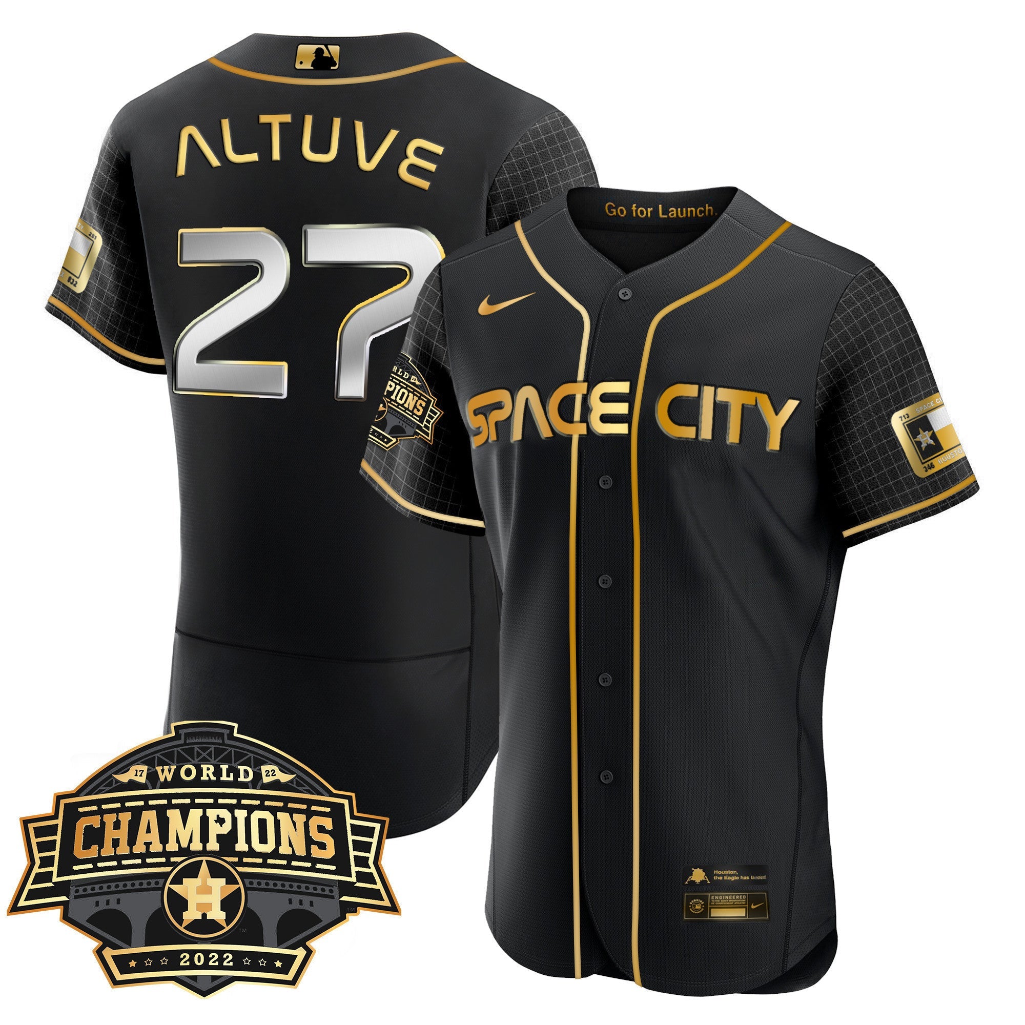 Men’s Houston Space City 2022 World Series Champions Patch Limited Jersey