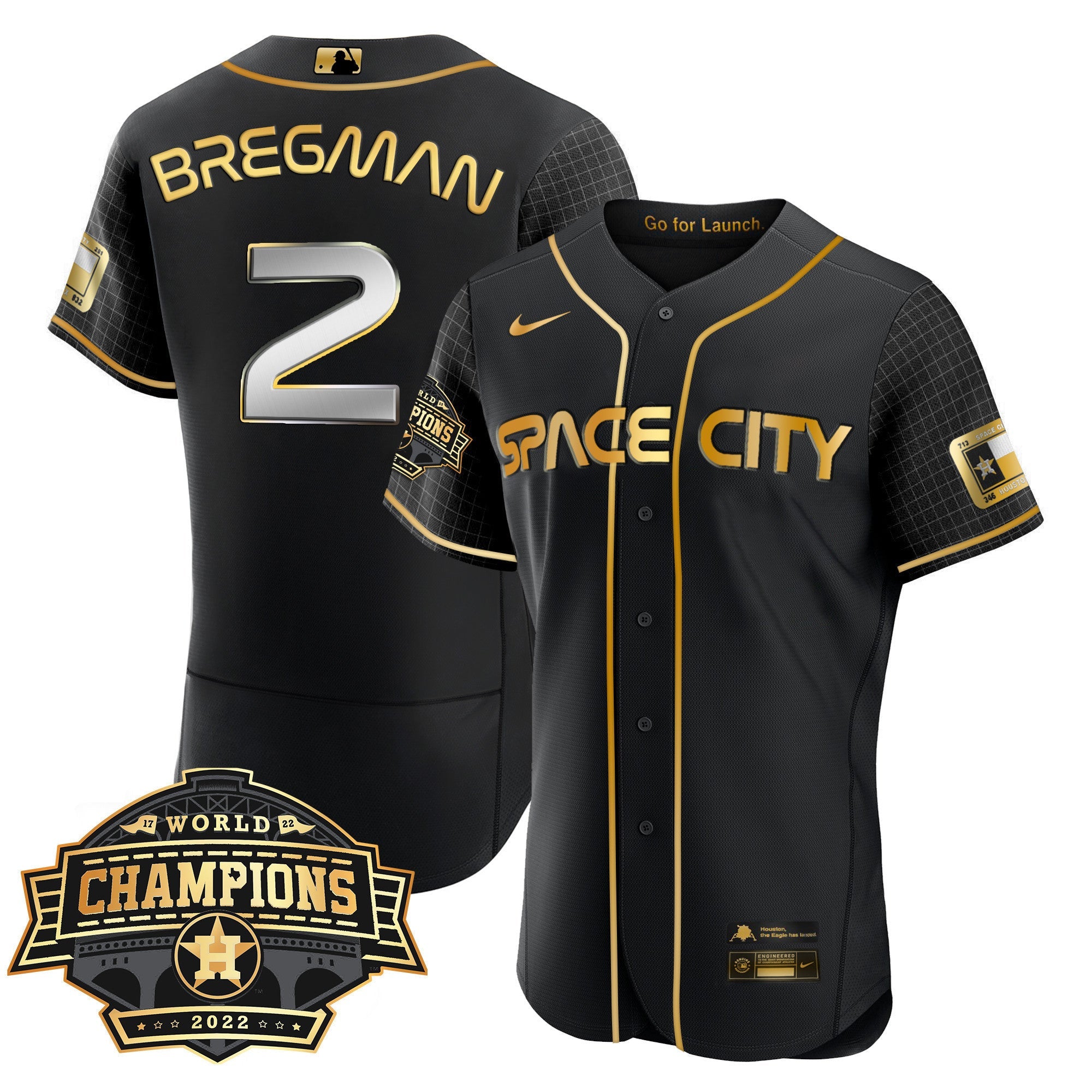 Men’s Houston Space City 2022 World Series Champions Patch Limited Jersey