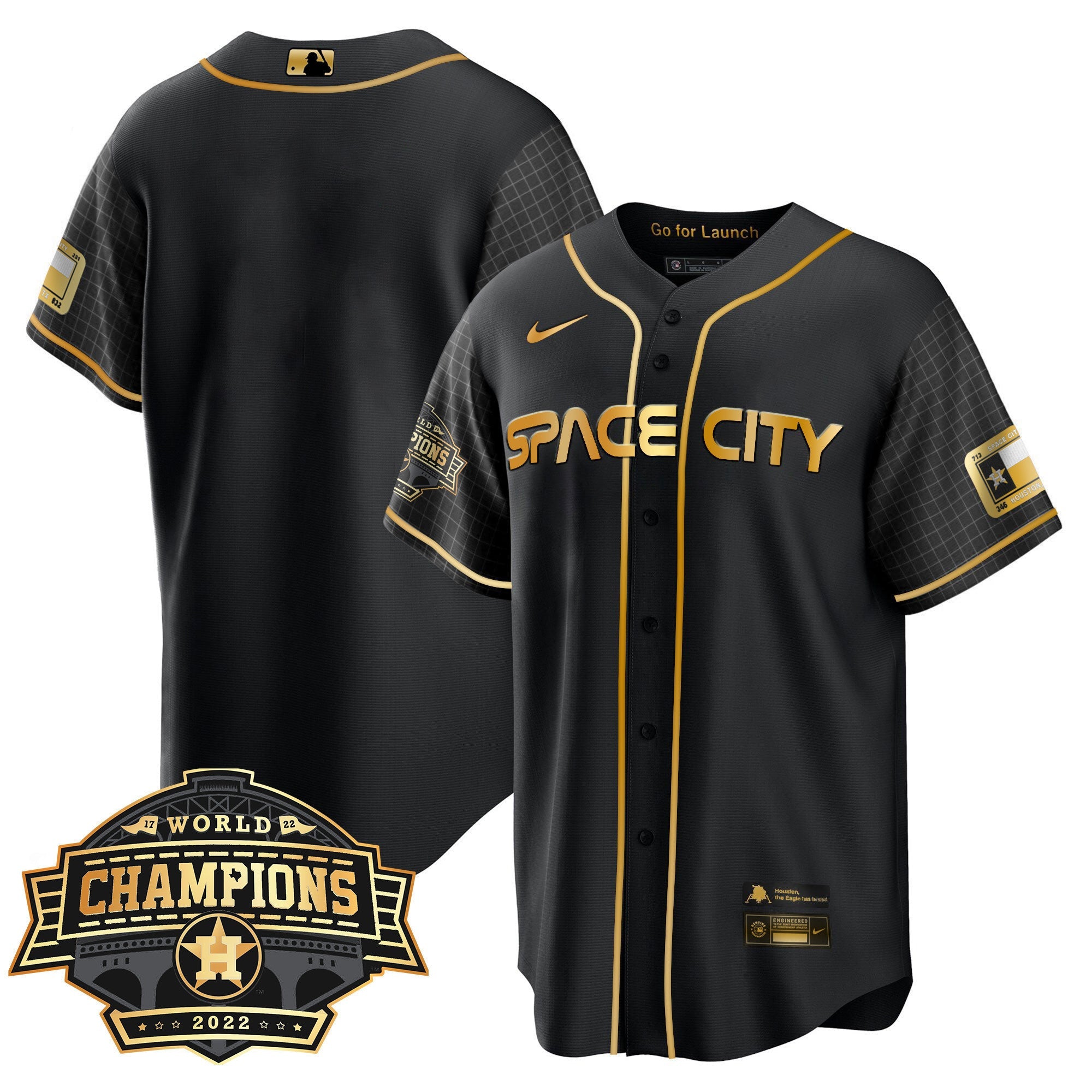 Men’s Houston Space City 2022 World Series Champions Patch Limited Jersey