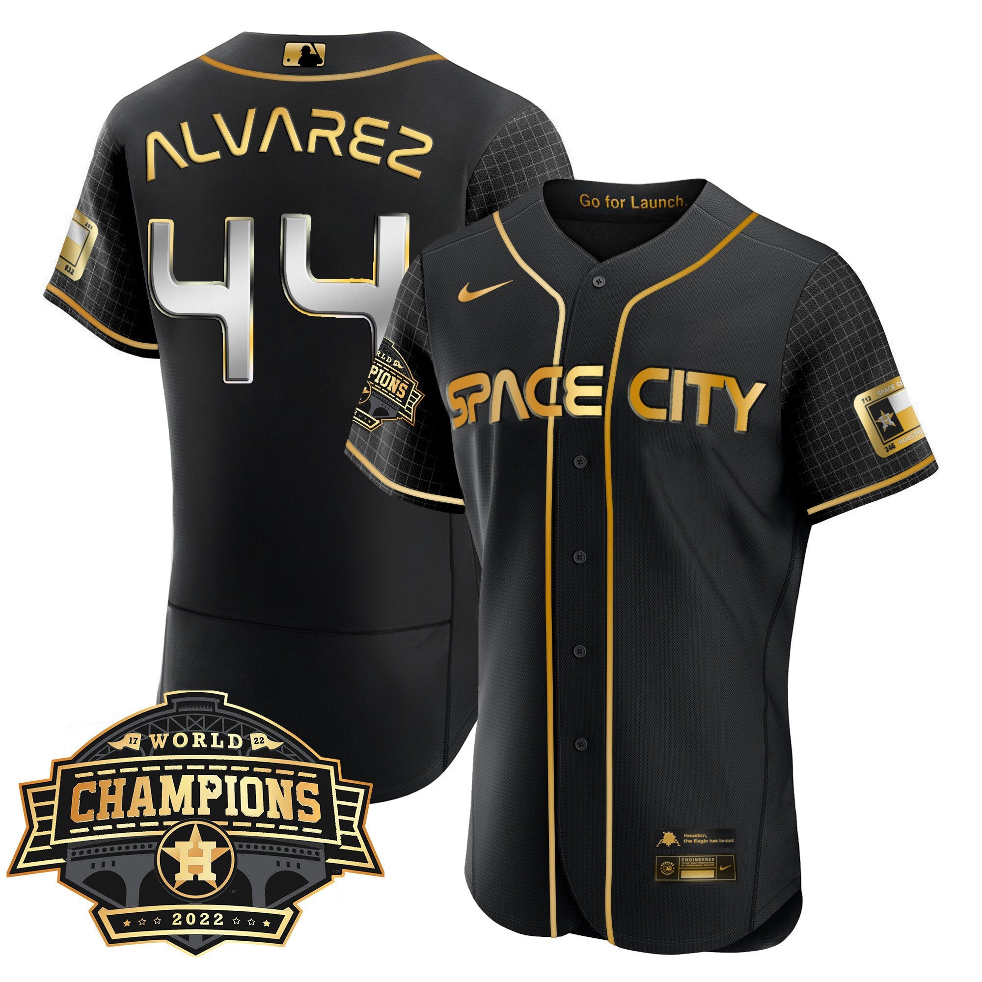 Men’s Houston Space City 2022 World Series Champions Patch Limited Jersey